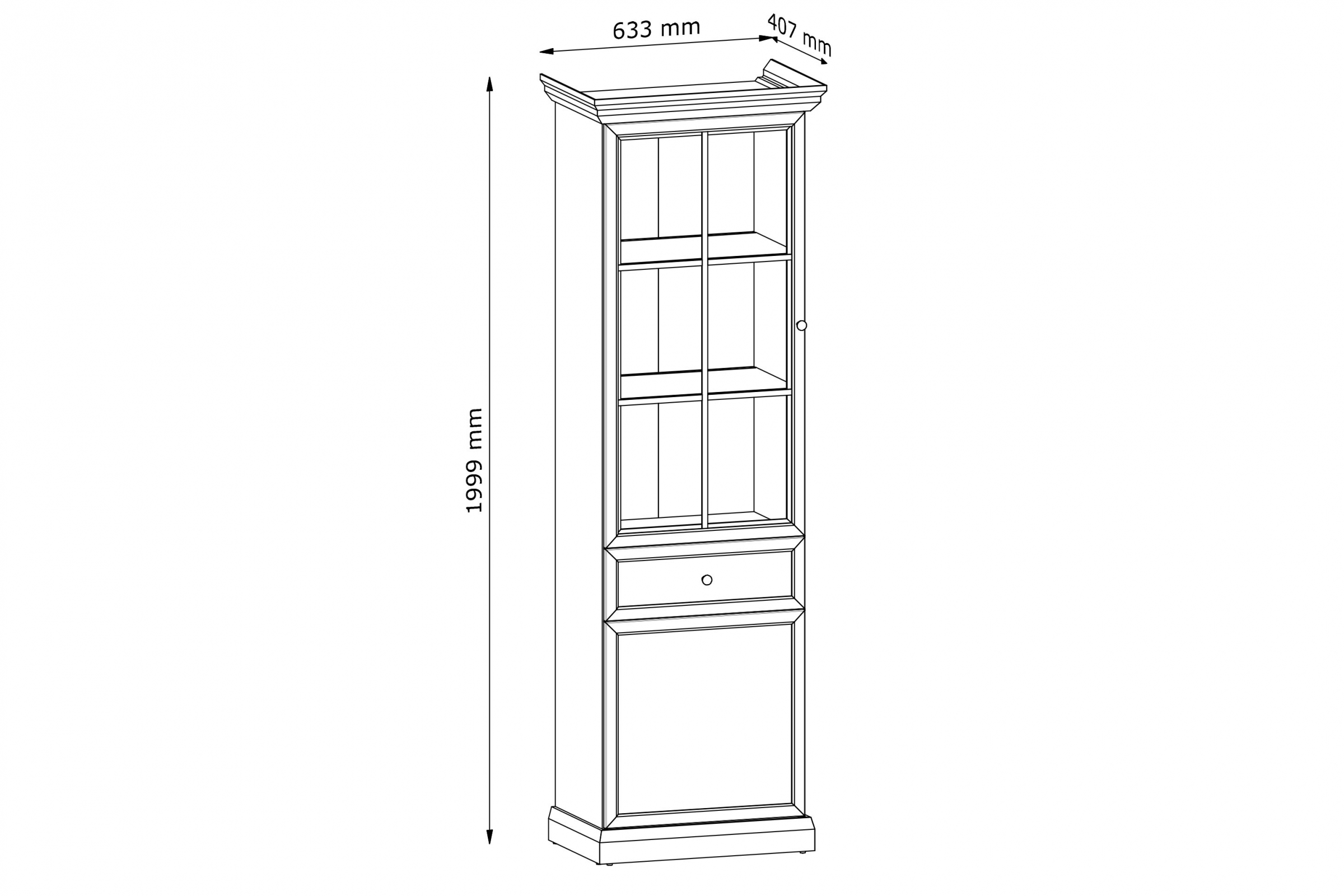 Vitrína Emolio 63 cm s osvětlením LED - bílá Vitrína Lucca s osvětlením LED 63 cm - bílá