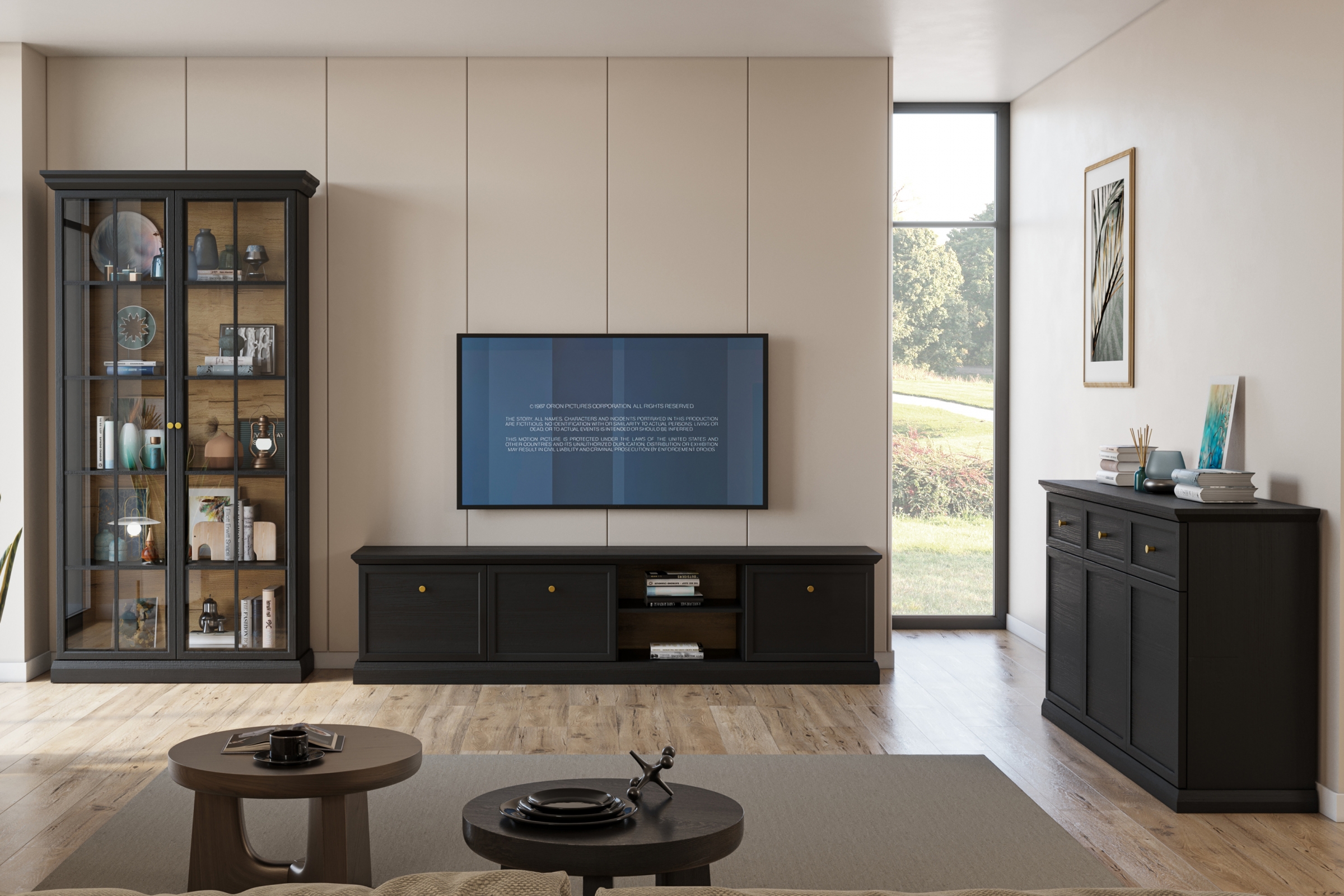 Vitrína Emolio 63 cm s osvětlením LED - grafit Vitrína Lucca s osvětlením LED 63 cm - grafit