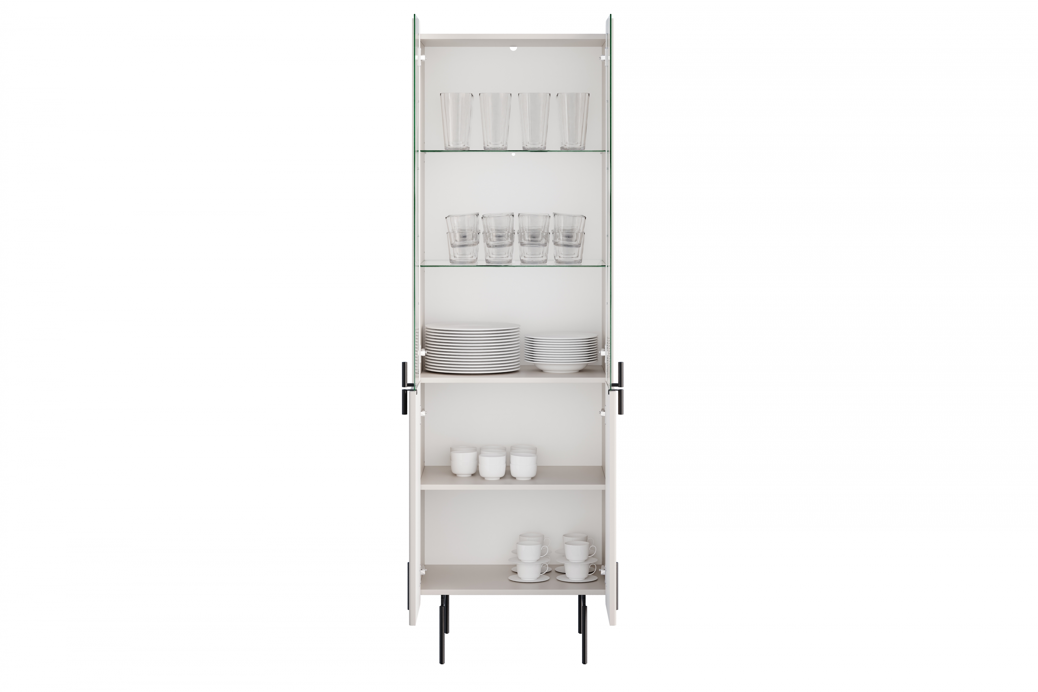 Vitrína Malmi 60 cm - kašmírová / crema bianca / čierna Vitrína Malmi 60 cm - kašmír / crema bianca / čierny nozki