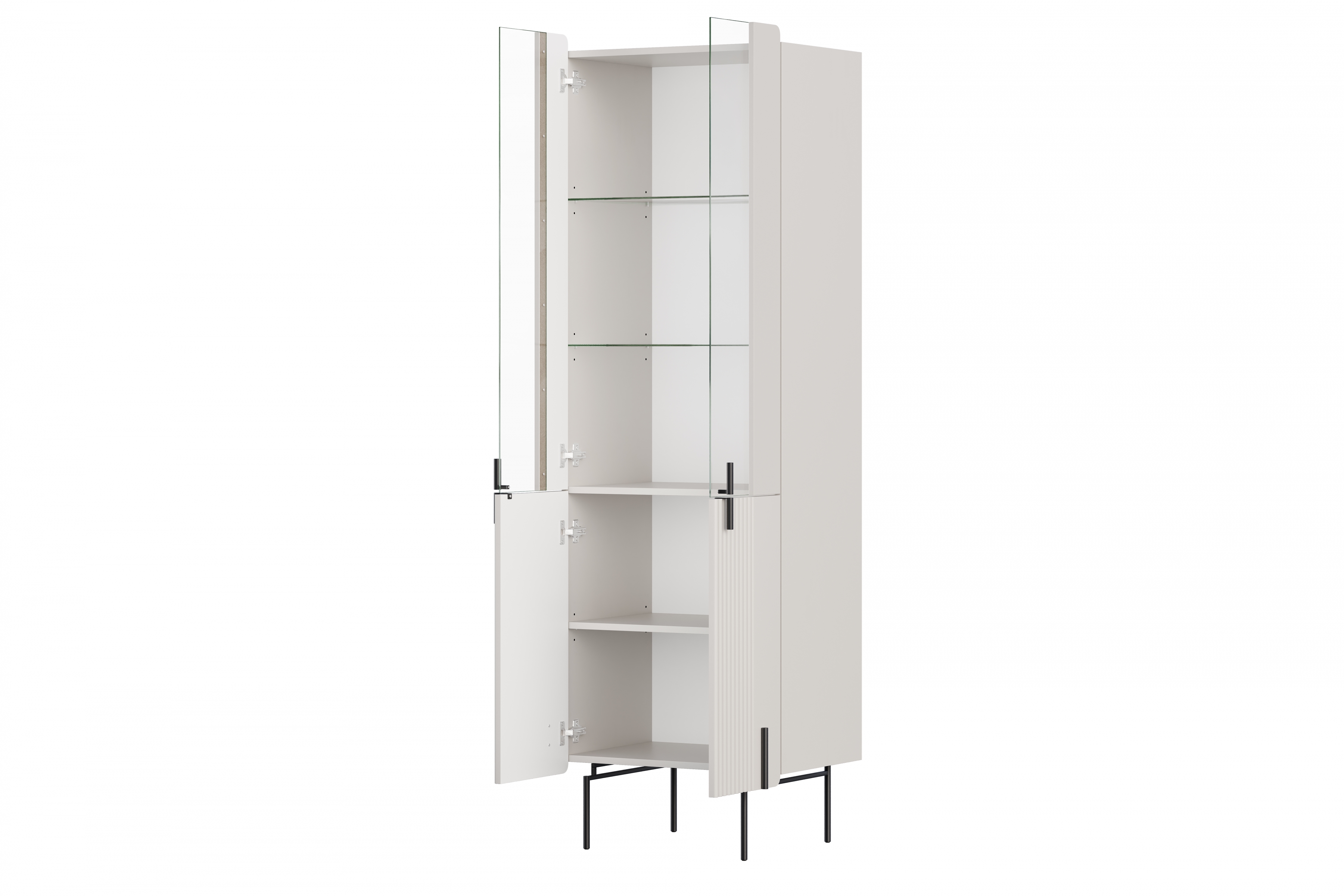 Vitrína Malmi 60 cm - kašmírová / crema bianca / čierna Vitrína Malmi 60 cm - kašmír / crema bianca / čierny nozki