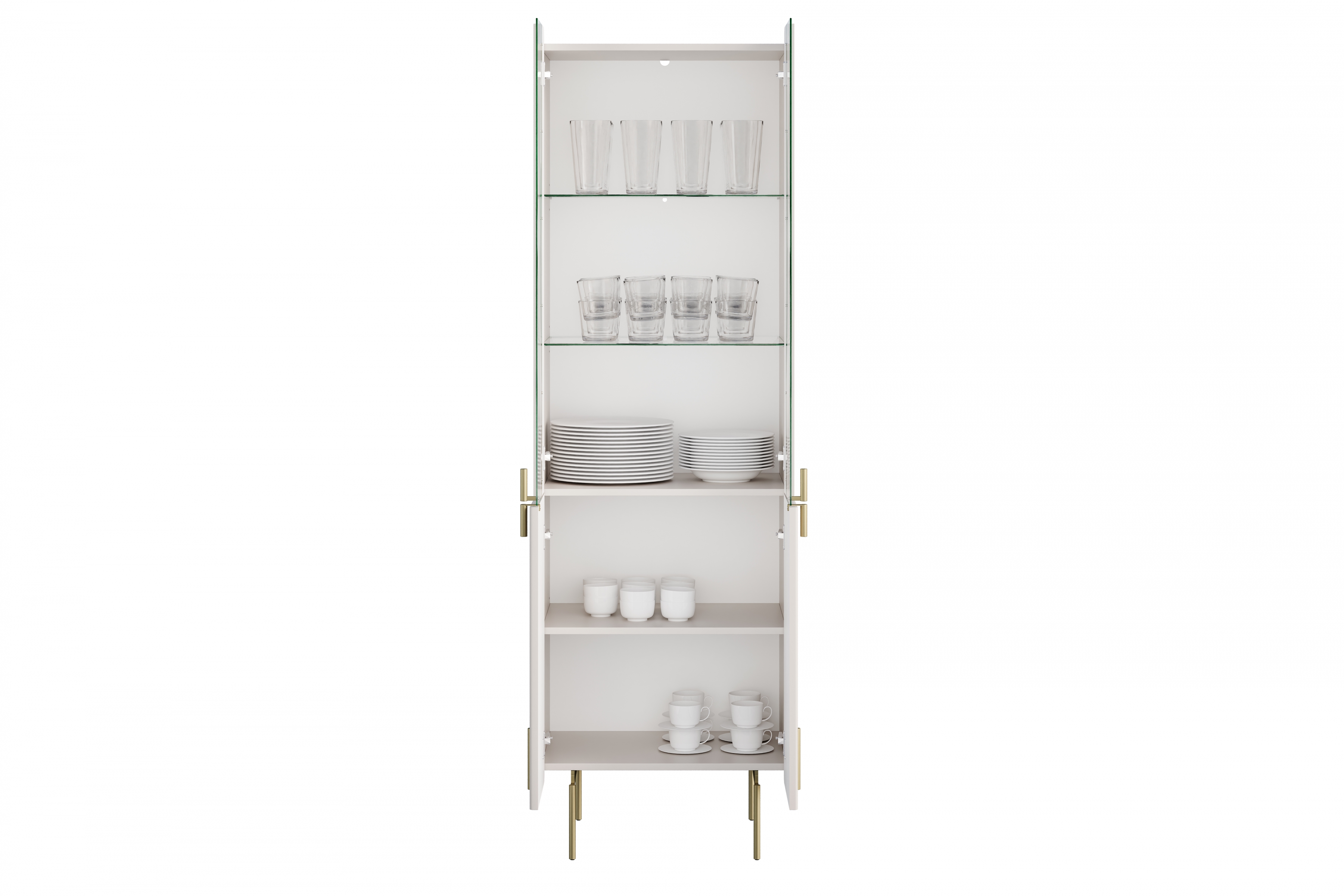 Vitrína Malmi 60 cm - kašmírová / crema bianca / zlatá Vitrína Malmi 60 cm - kašmír / crema bianca / zlote nozki