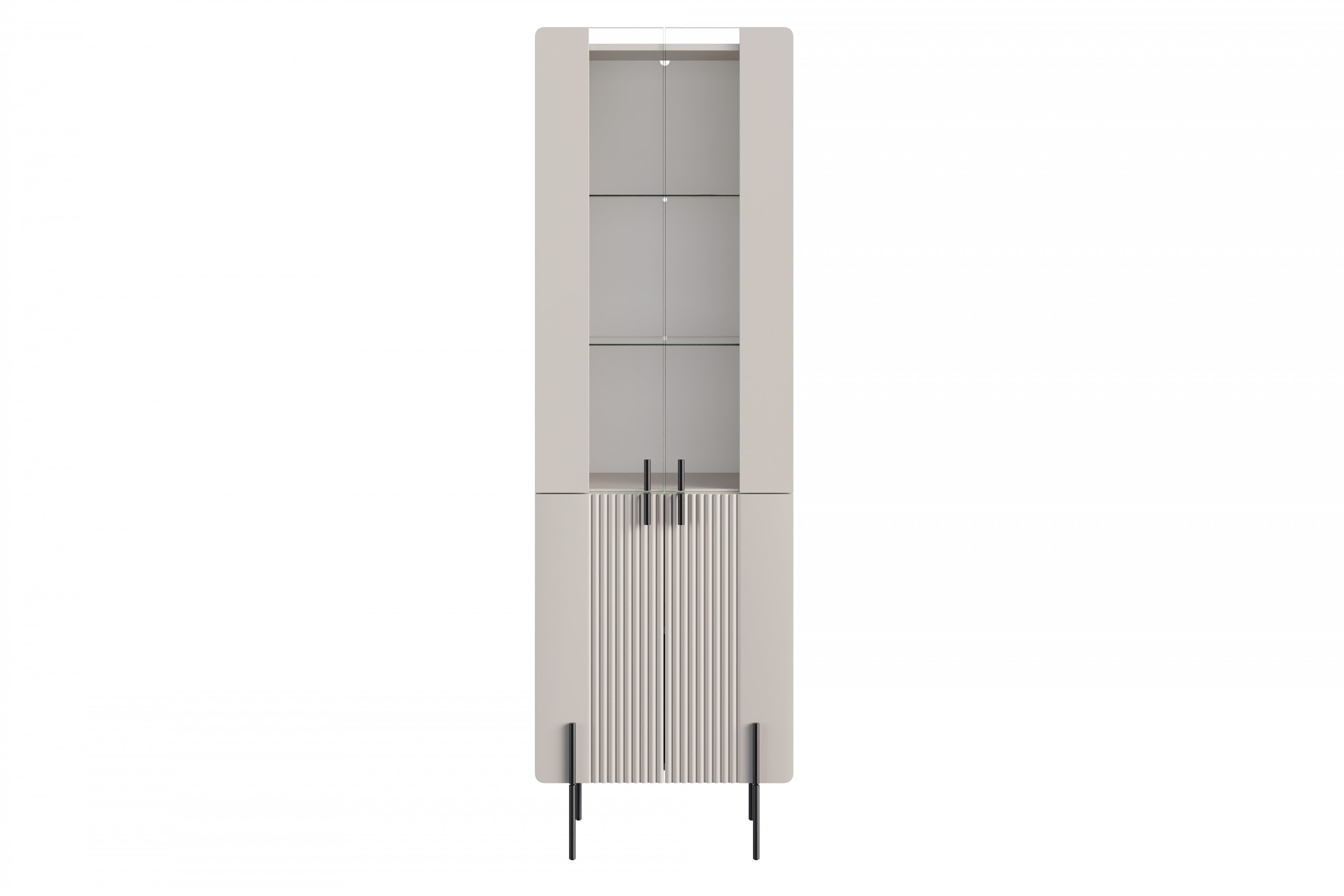 Vitrína Malmi 60 cm - kašmírová / crema bianca / čierna Vitrína Malmi na kovových nohách 60 cm - kašmír / crema bianca / čierny nozki