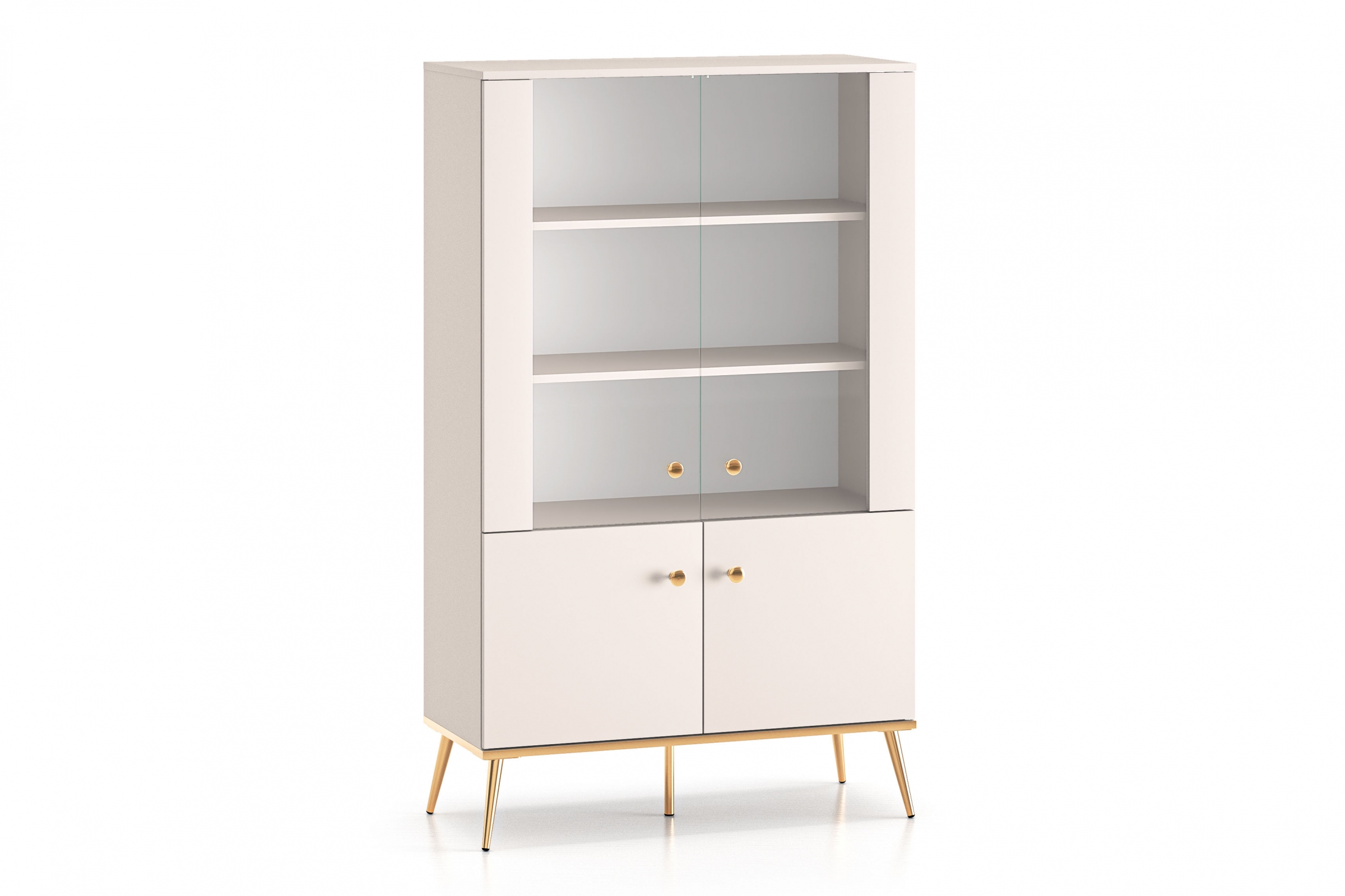 Vitrína Narelli 02 92 cm - kašmír / zlaté nožičky Vitrína Nerelli 02 - 92 cm - kašmír / zlote nožičky