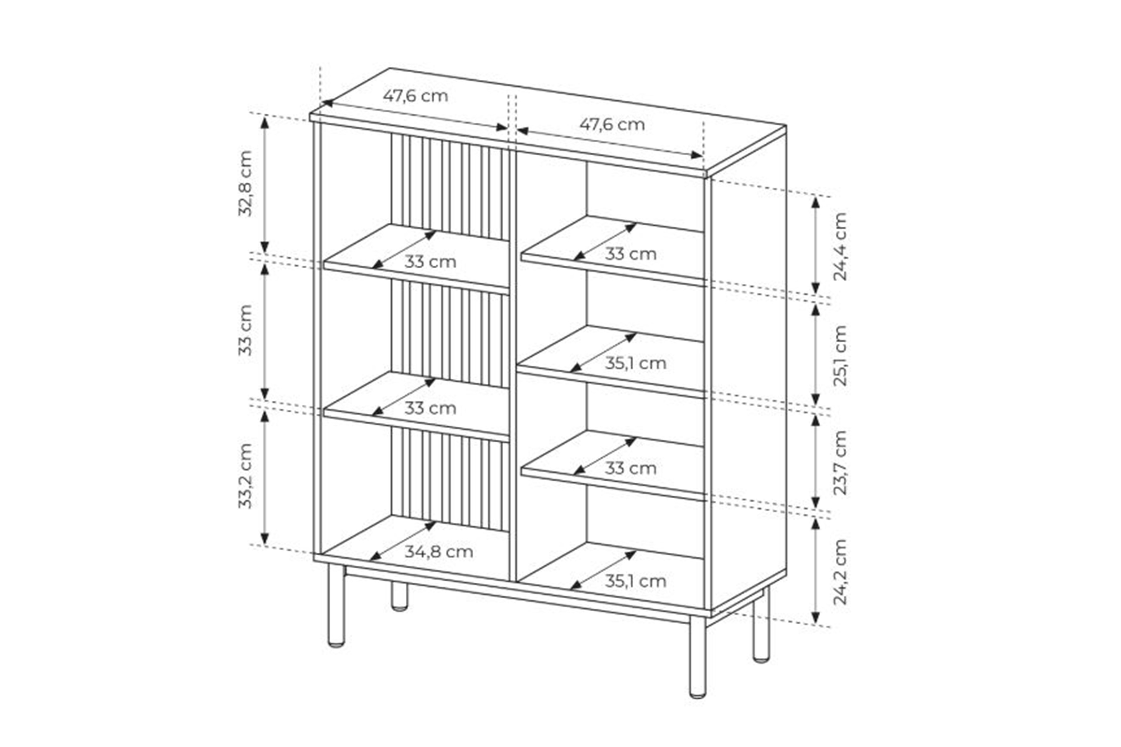 Nízká vitrína Noro 100 cm s LED osvětlením - dub evoke / černá Vitrína nízká Noro 100 cm s osvětlením LED - dub evoke / černá