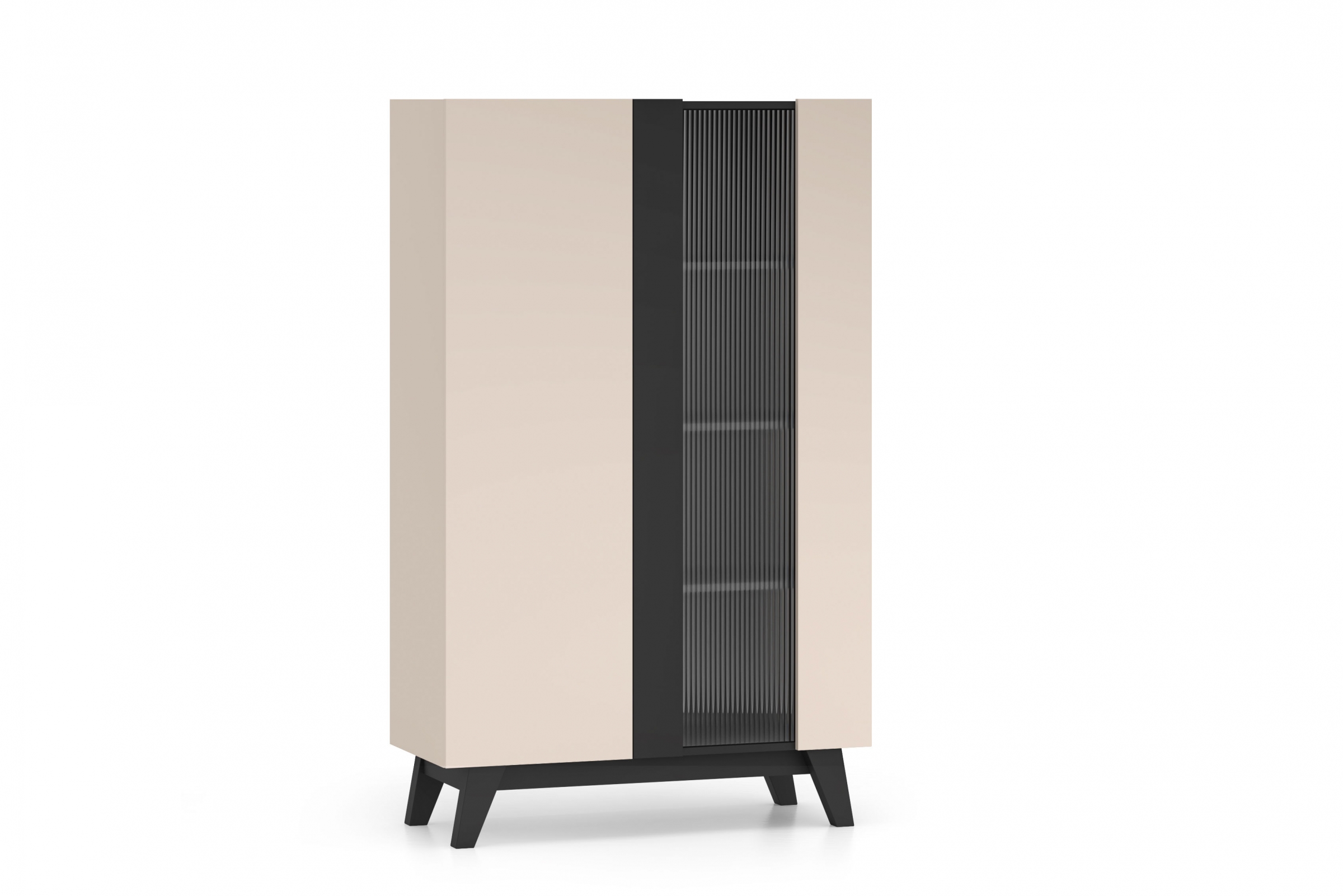 Vitrína Salio 95 cm - kašmírová / čierna Vitrína Salio 95 cm - kašmír / Čierny