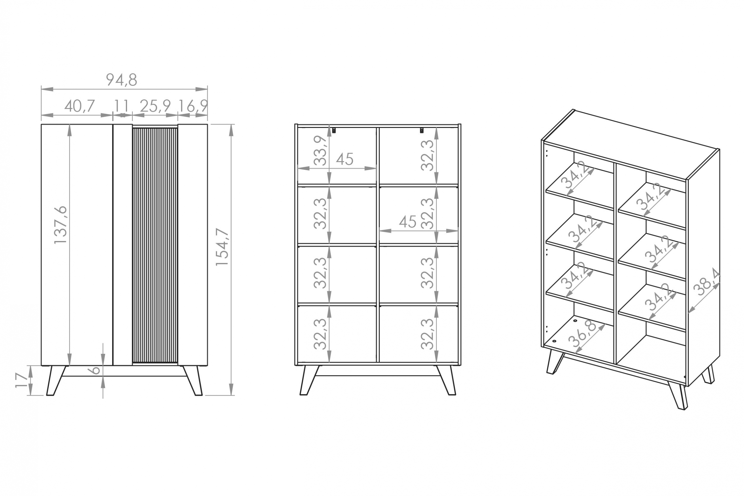 Vitrína Salio 95 cm - kašmírová / čierna Vitrína Salio 95 cm - kašmír / Čierny
