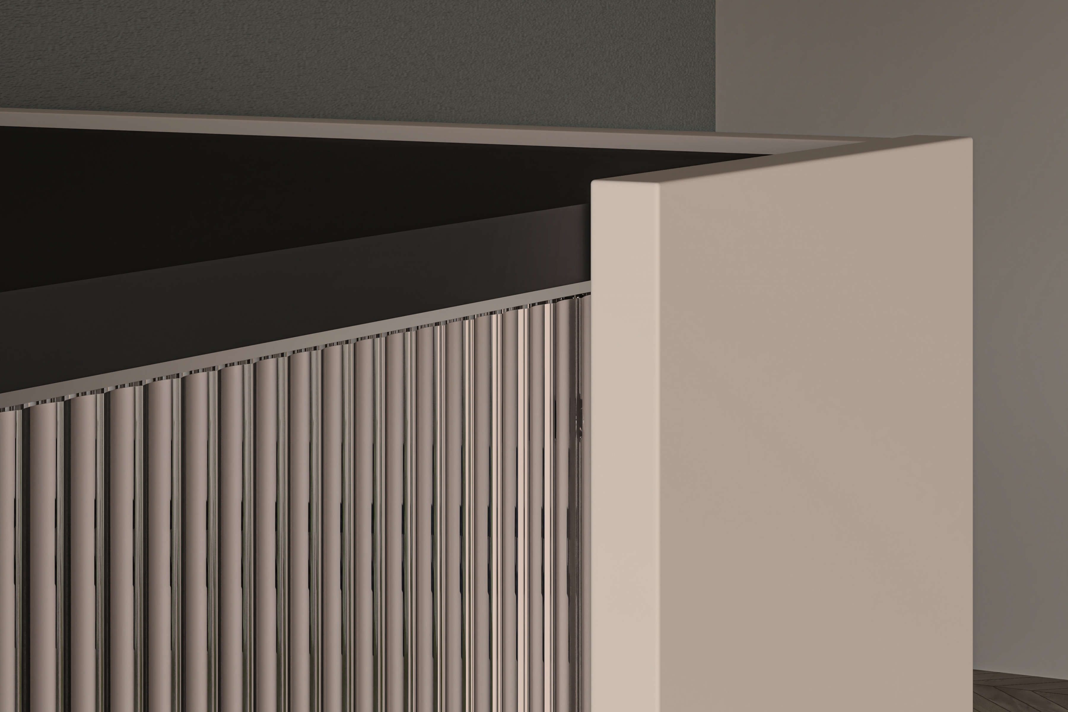 Vitrína Salio 95 cm - kašmírová / čierna Vitrína Salio 95 cm - kašmír / Čierny