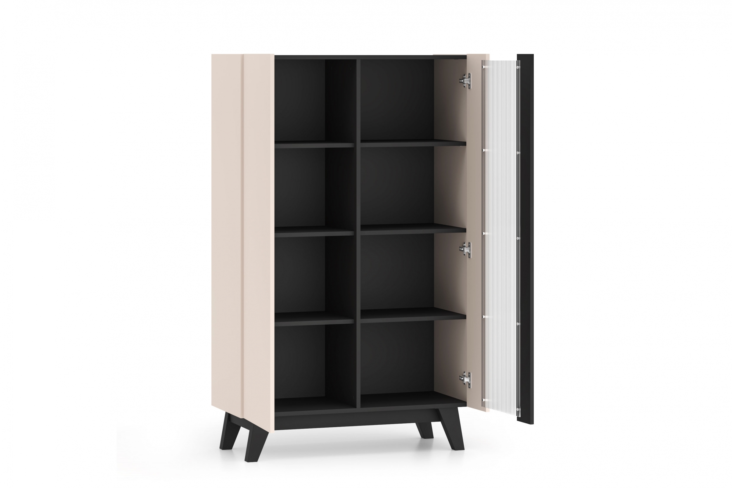 Vitrína Salio 95 cm - kašmírová / čierna Vitrína Salio 95 cm - kašmír / Čierny