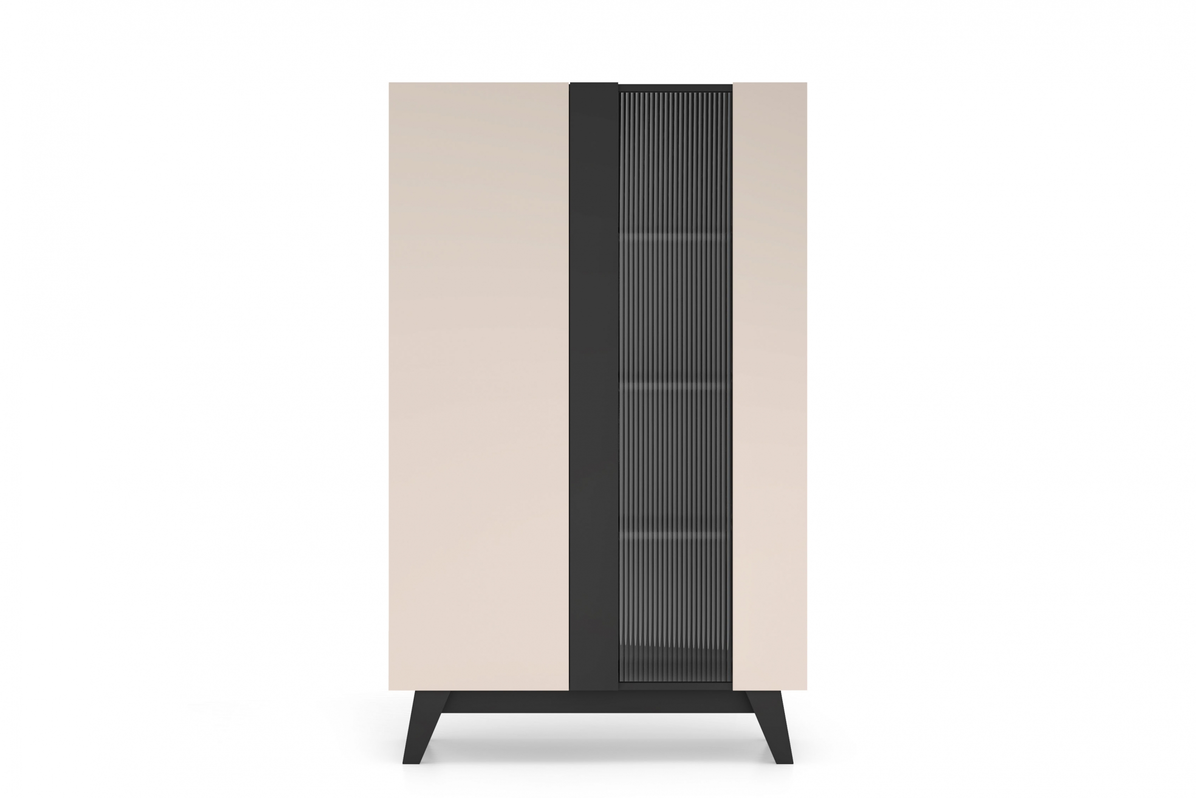 Vitrína Salio 95 cm - kašmírová / čierna Vitrína Salio 95 cm - kašmír / Čierny