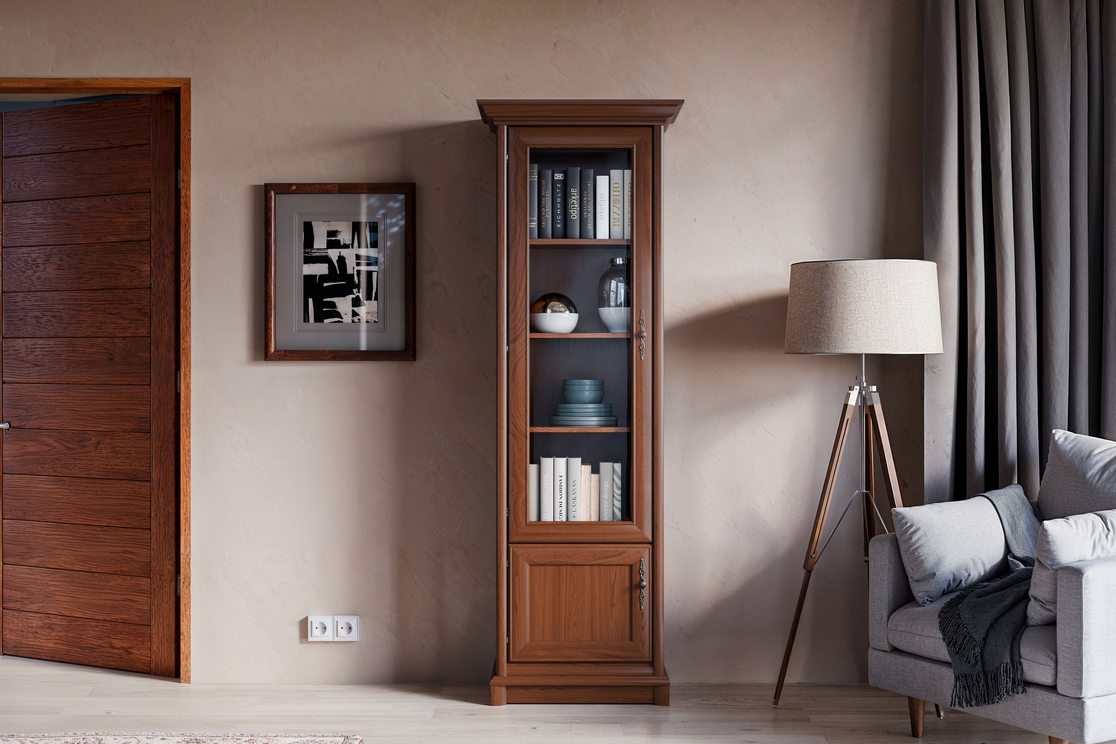 Vitrína Sonata 70 cm, levá - kaštan šlechetný Vitrína Sonata 70 cm Levá prosklená - kaštan szlachetny