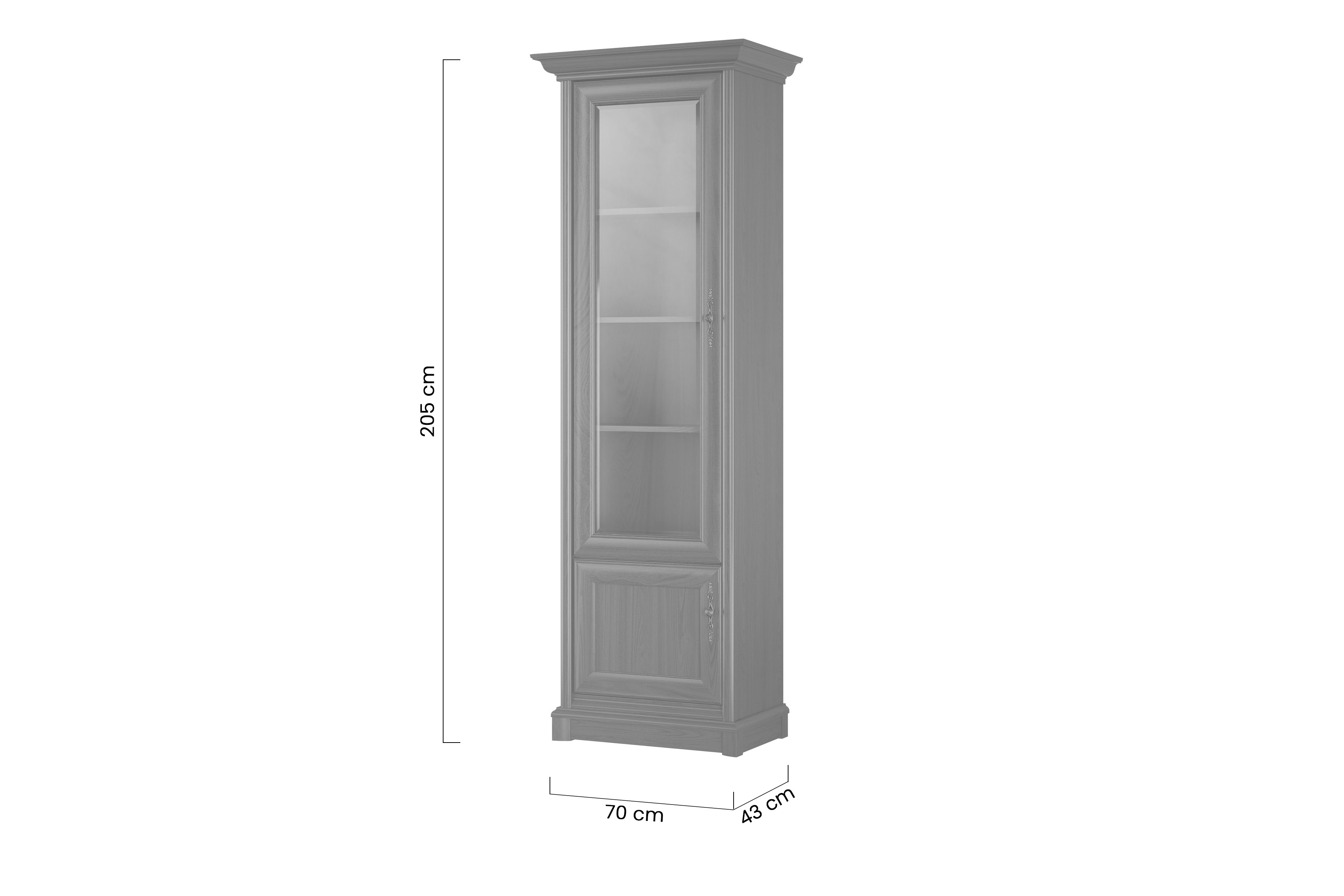 Vitrína Sonata 70 cm, levá - kaštan šlechetný Vitrína Sonata 70 cm Levá - kaštan szlachetny