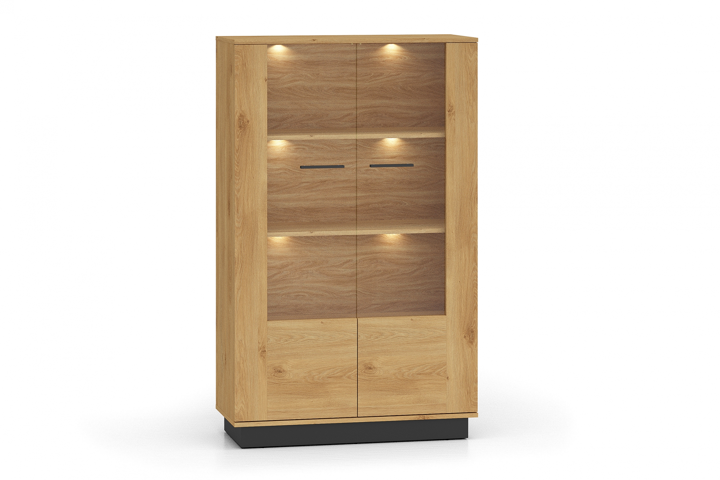 Vitrína Stivio 92 cm - dub stylový / černý Vitrína Stivio 92 cm - dub stylová / černá