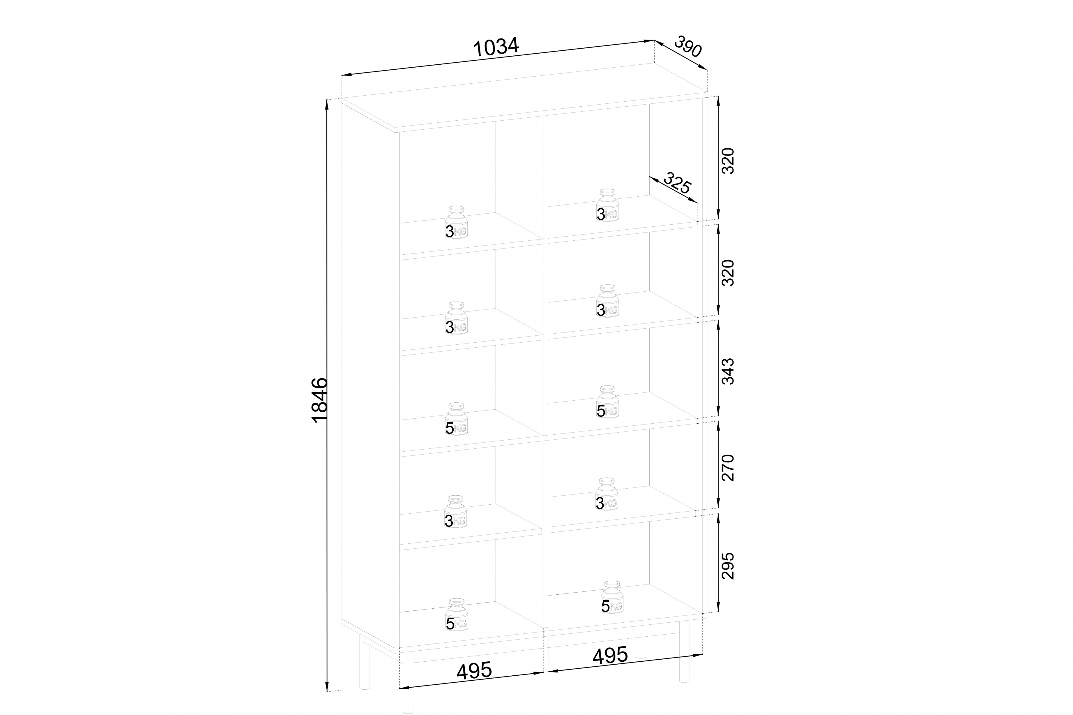 Vitrína Jolinio 104 cm - dub linea / černé nohy Vitrína stojaca Jolinio 104 cm - dub linea / černá Nohy