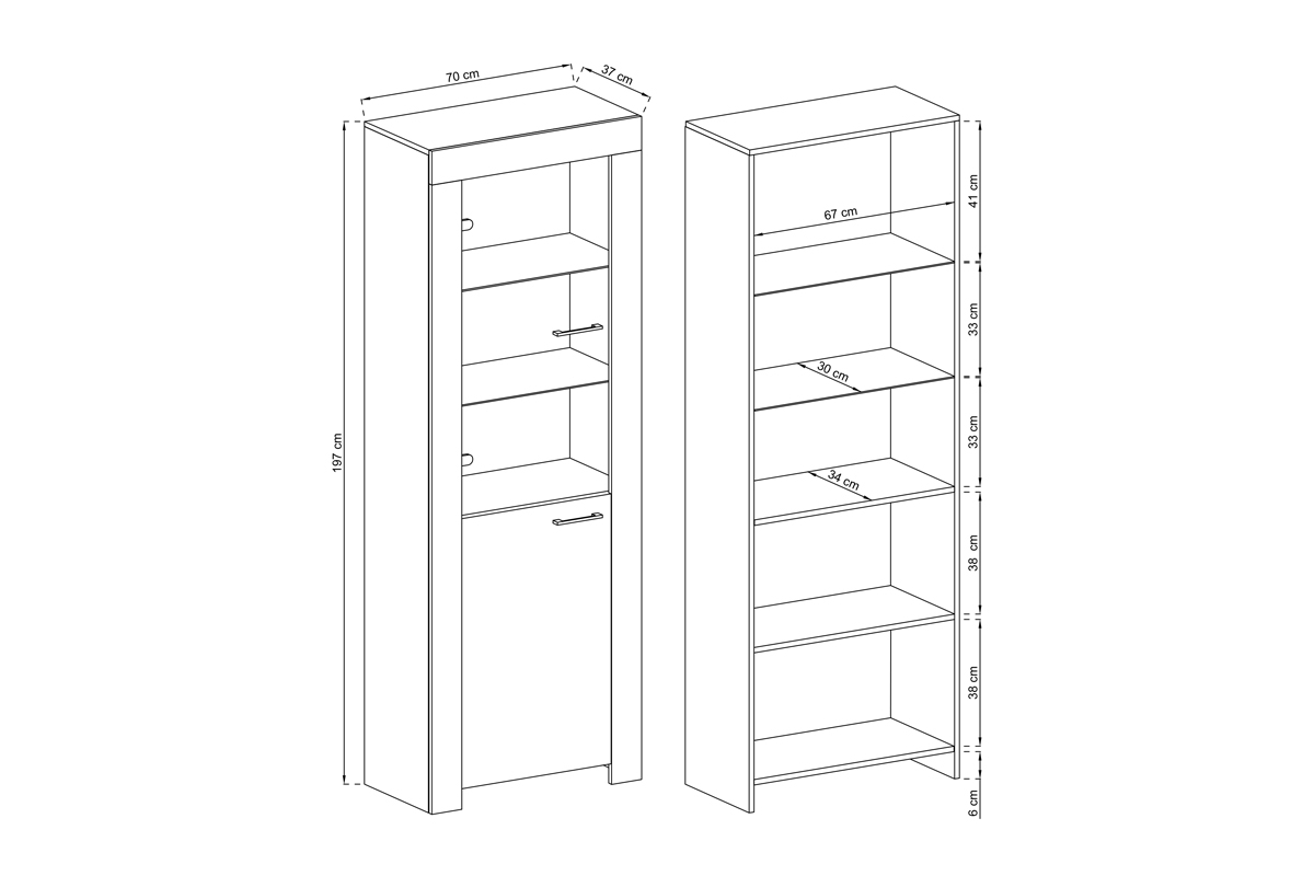 Vitrína Favi - dvoudveřová - dub riviera Vitrína dvoudveřová Favi - dub riviera