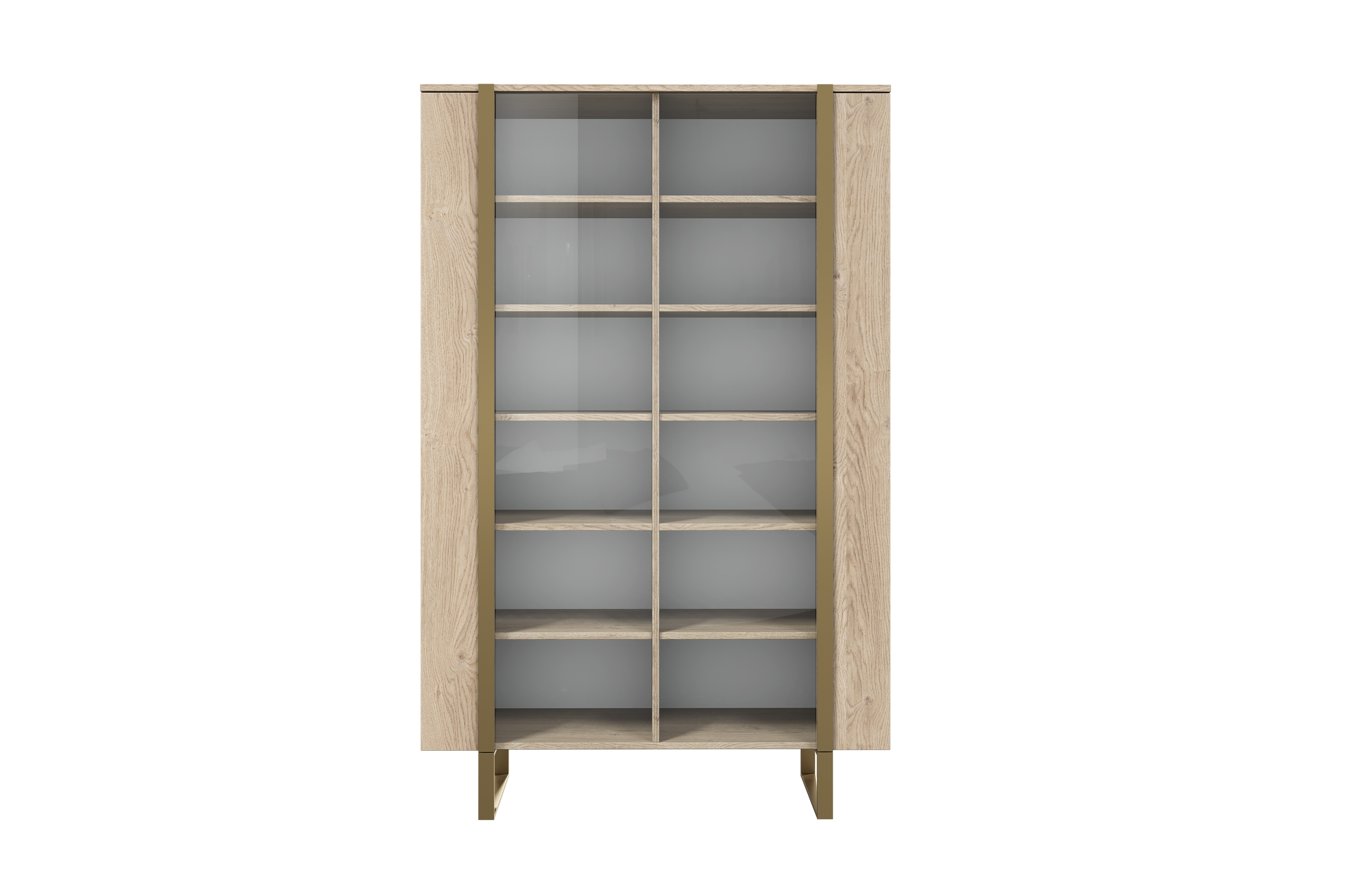 Vitrína Verica 120 cm - dub piškótový / zlaté nožičky Vitrína Verica 120 cm z metalowymi nogami - Dub biszkoptowy / zlote nozki