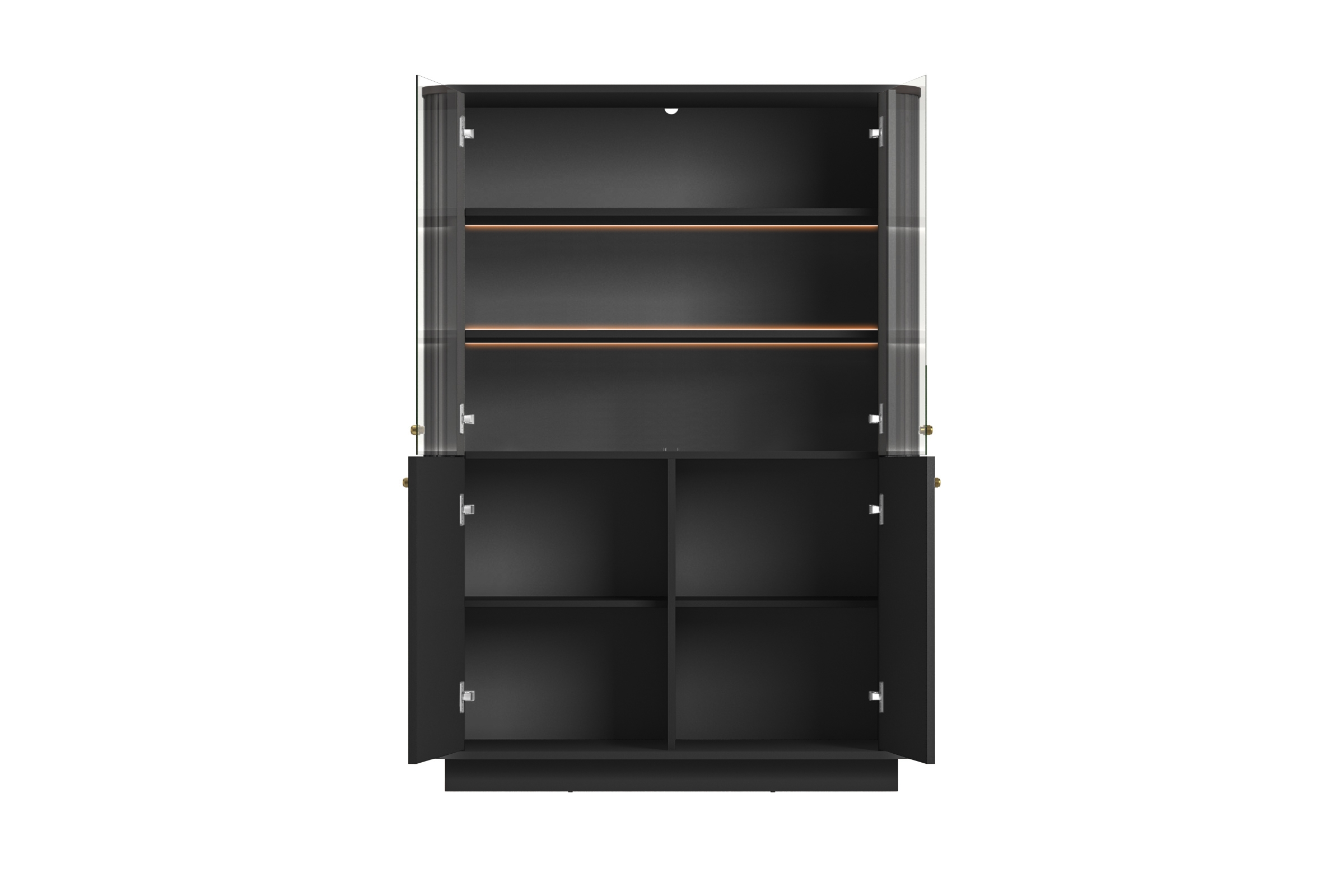 Vitrína Vesper 103 cm - černá / zlaté úchytky Vitrína Vesper pro obývacího pokoje - černá / zlote Úchytky