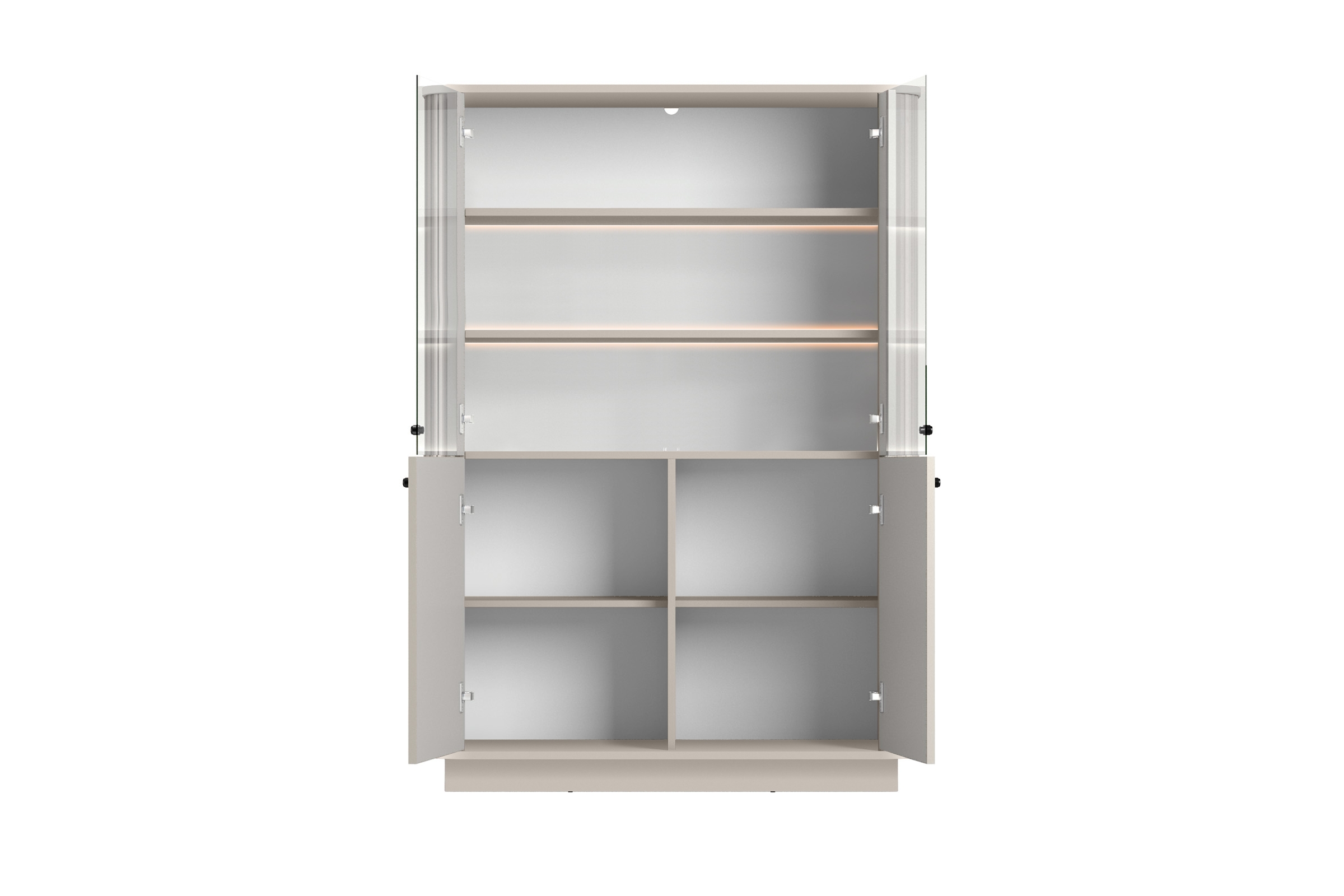 Vitrína Vesper 103 cm - kašmírová / černé úchytky Vitrína Vesper pro obývacího pokoje - kašmír / černá Úchytky