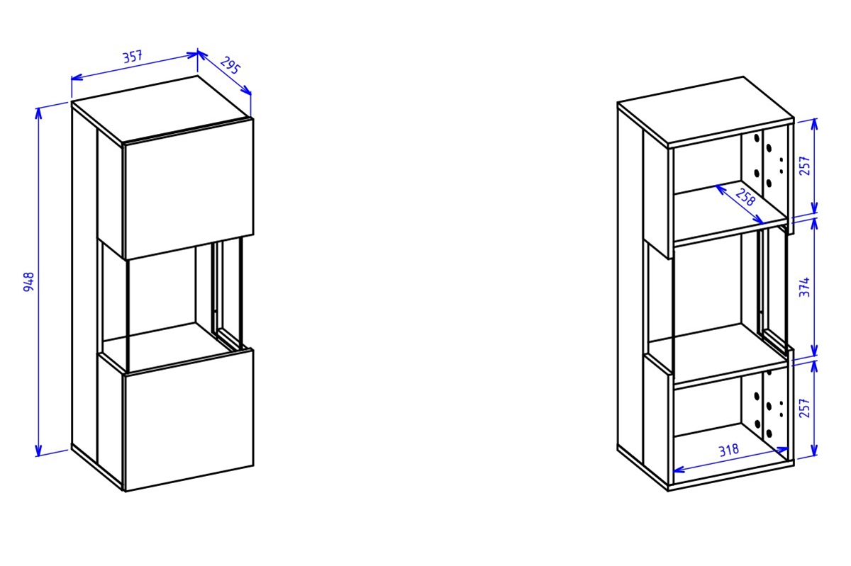 Závěsná vitrína AVA 07 - 36 cm - dub artisan / černá Vitrína závěsná AVA 07 - 36 cm - artisan / černá