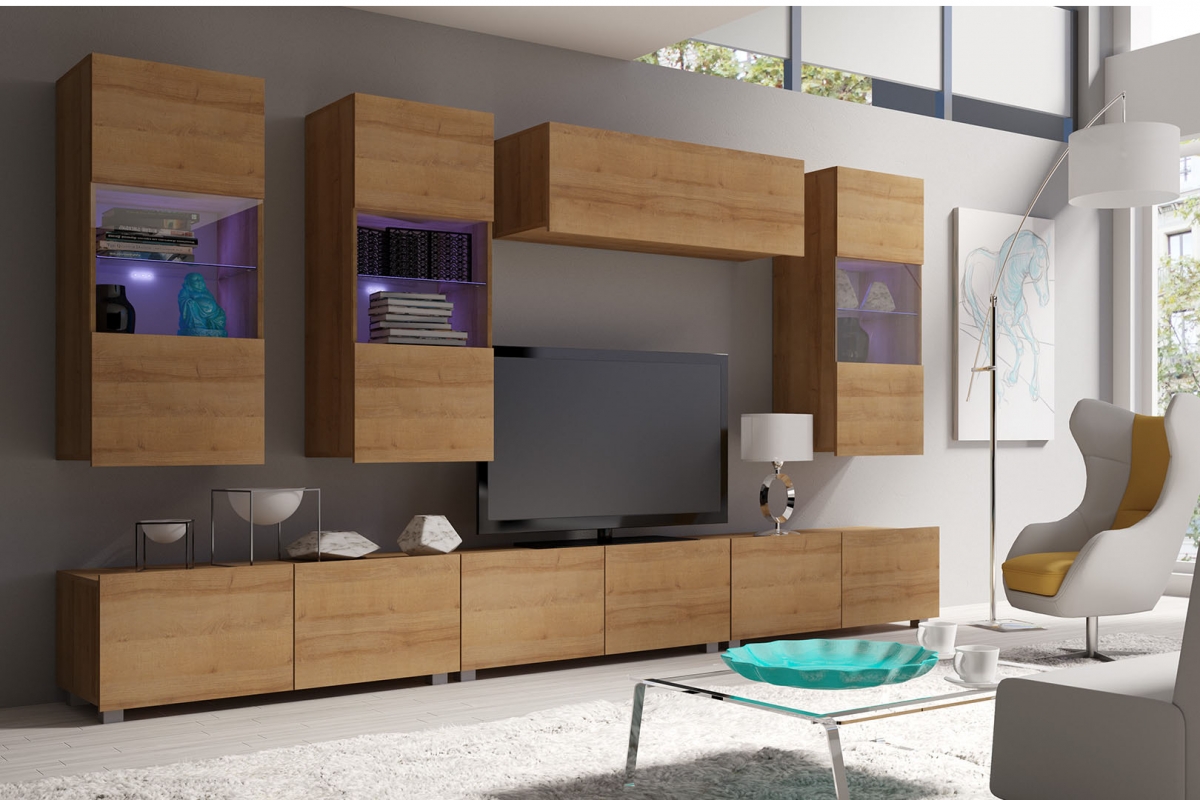 Závěsná vitrína Celeste - dub zlatý L/P Vitrína závěsná Celeste - 45 cm - dub zlatá