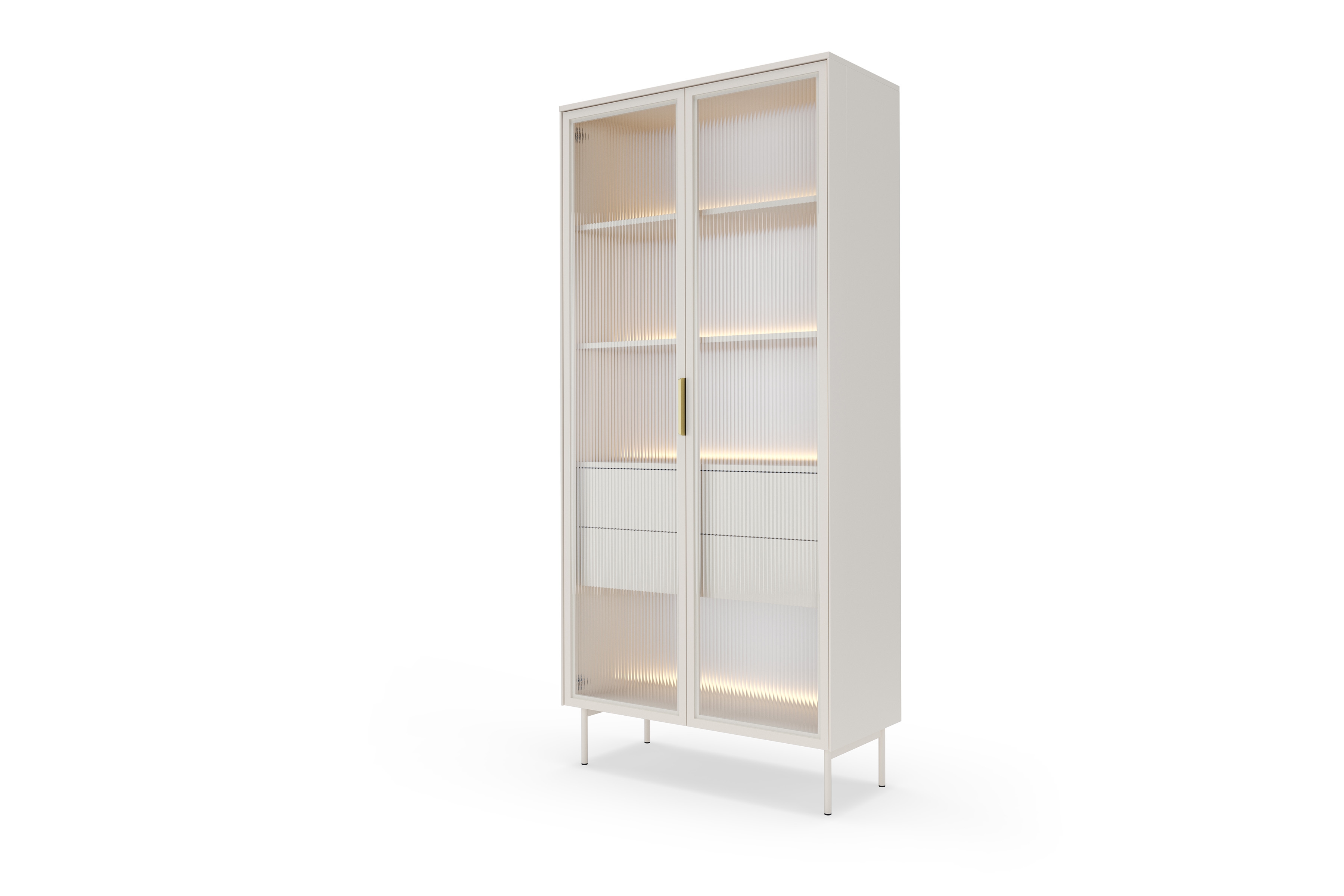 Vysoká vitrína Auri 91 cm s osvetlením - kašmír Vitrína vysoká Auri 91 cm s osvetlením - kašmír