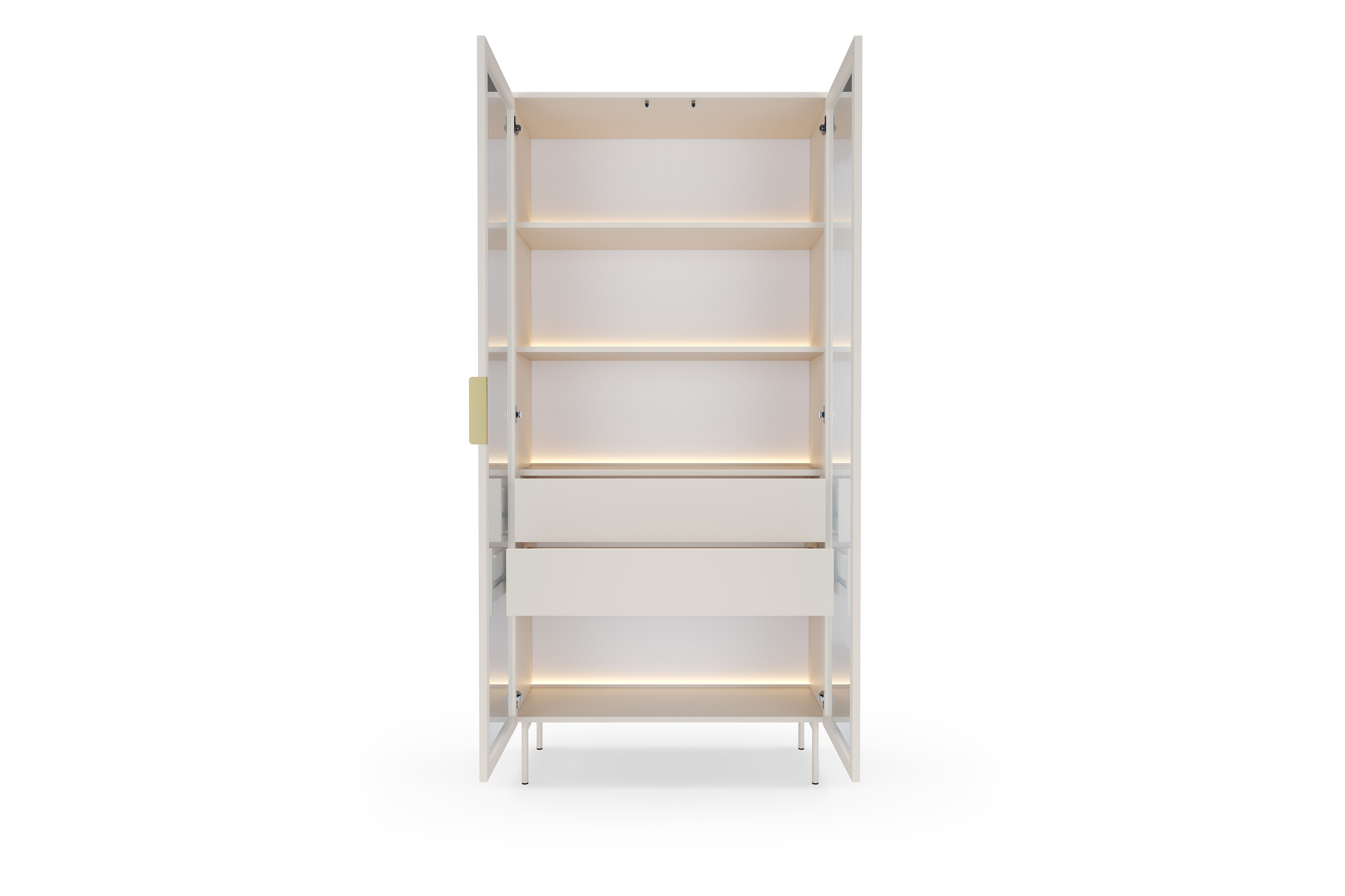 Vysoká vitrína Auri 91 cm s osvetlením - kašmír Vitrína vysoká Auri 91 cm s osvetlením - kašmír