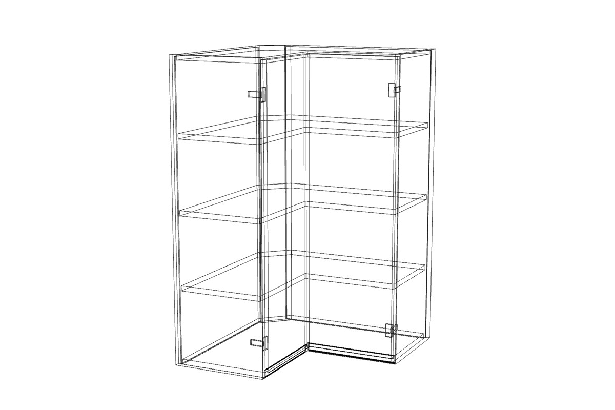 Rohová závěsná skříňka Lamja WNPP 60/60/94 Lamja WNPP 60/60/94 - szkic Skříňky