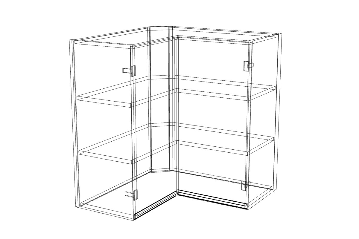 Rohová závěsná skříňka Lamja WNPP 65/65/72 Lamja WNPP 65/65/72 - szkic Skříňky 