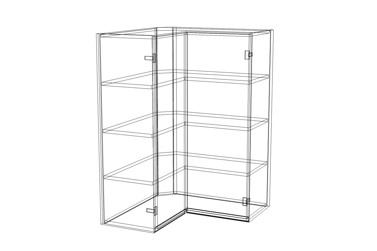 Rohová závěsná skříňka Lamja WNPP 65/65/94 Lamja WNPP 65/65/94 - szkic Skříňky 