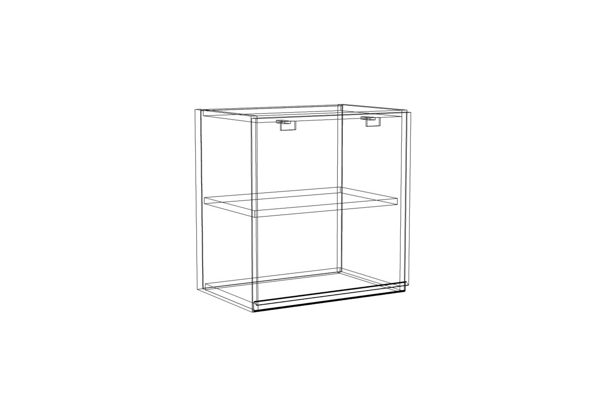 Závěsná skříňka Lamja WO45/47 HKXS s písty Aventos Lamja WO 45/47 HKXS - szkic Skříňky 