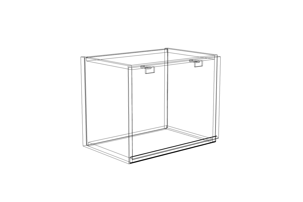 Hluboká nástavcová skříňka Lamja WOG45/36/58 HKXS s písty Aventos Lamja WOG 45/36/58 HKXS - szkic Skříňky