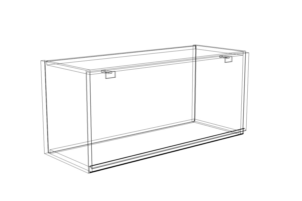 Závěsná skříňka Lamja WO8/36 HKXS s písty Aventos Lamja WO 8/36 HKXS - szkic Skříňky 