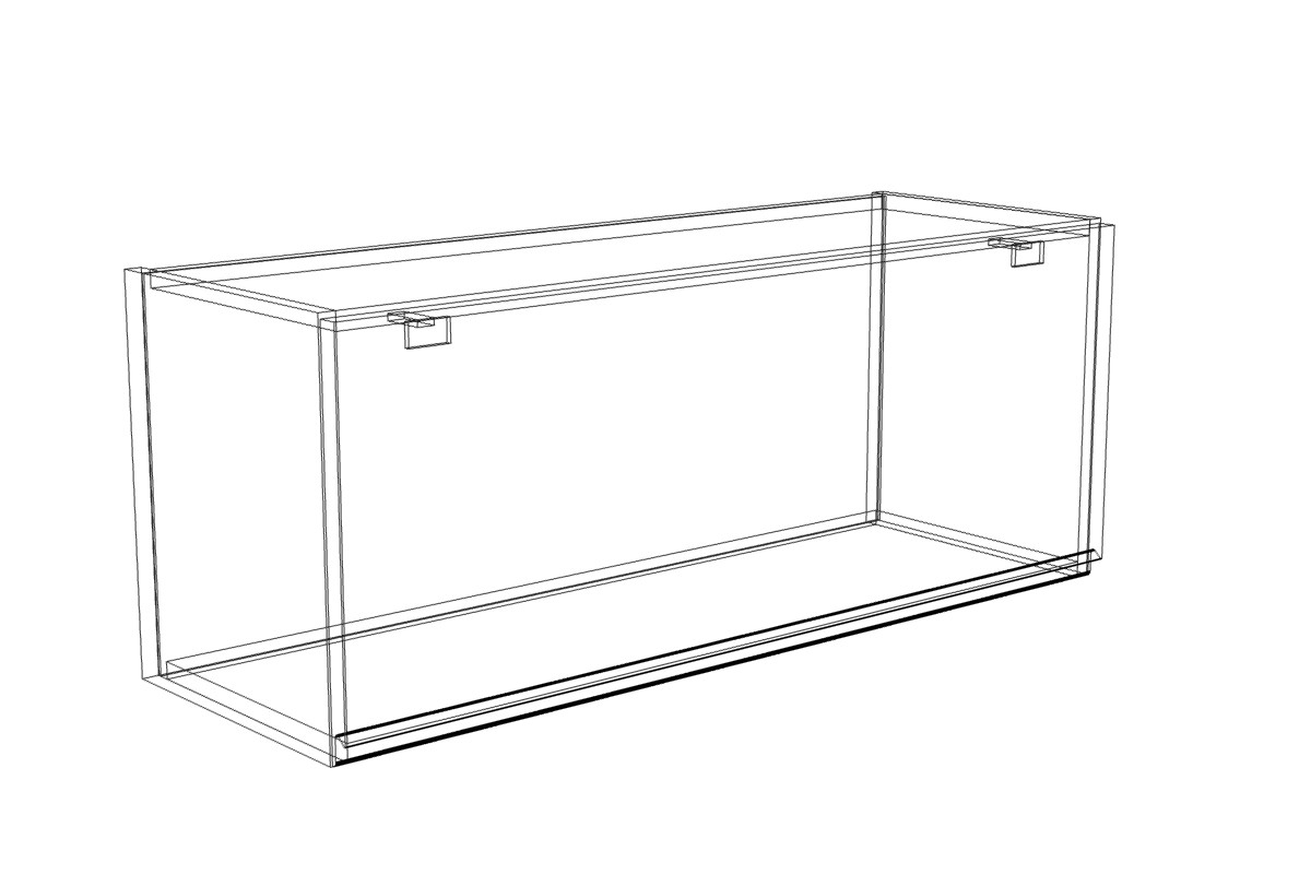 Závěsná skříňka Lamja WO9/36 HKXS s písty Aventos Lamja WO 9/36 HKXS - szkic Skříňky