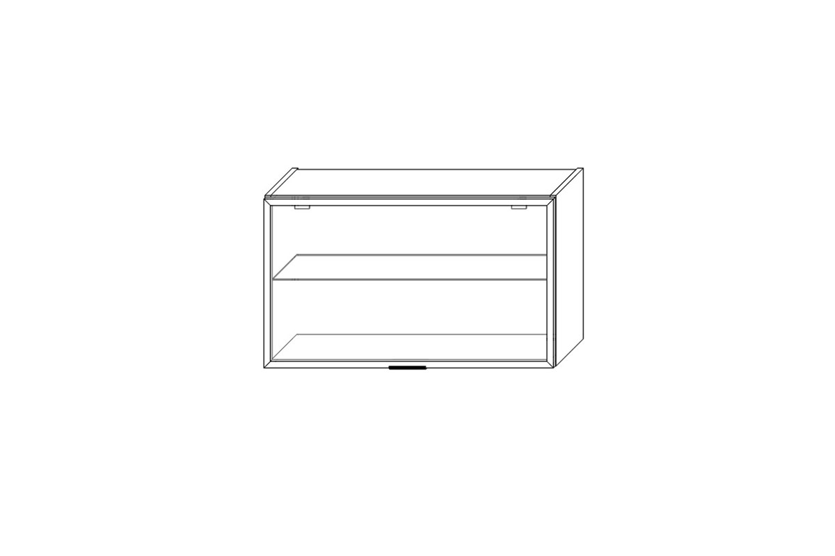 Závěsná prosklená skříňka Italia WWO 8/47 BLUM HK-XS - černý rám Italia WWO 8/47 BLUM HK-XS - Skříňka závěsná prosklená z ramka czarna