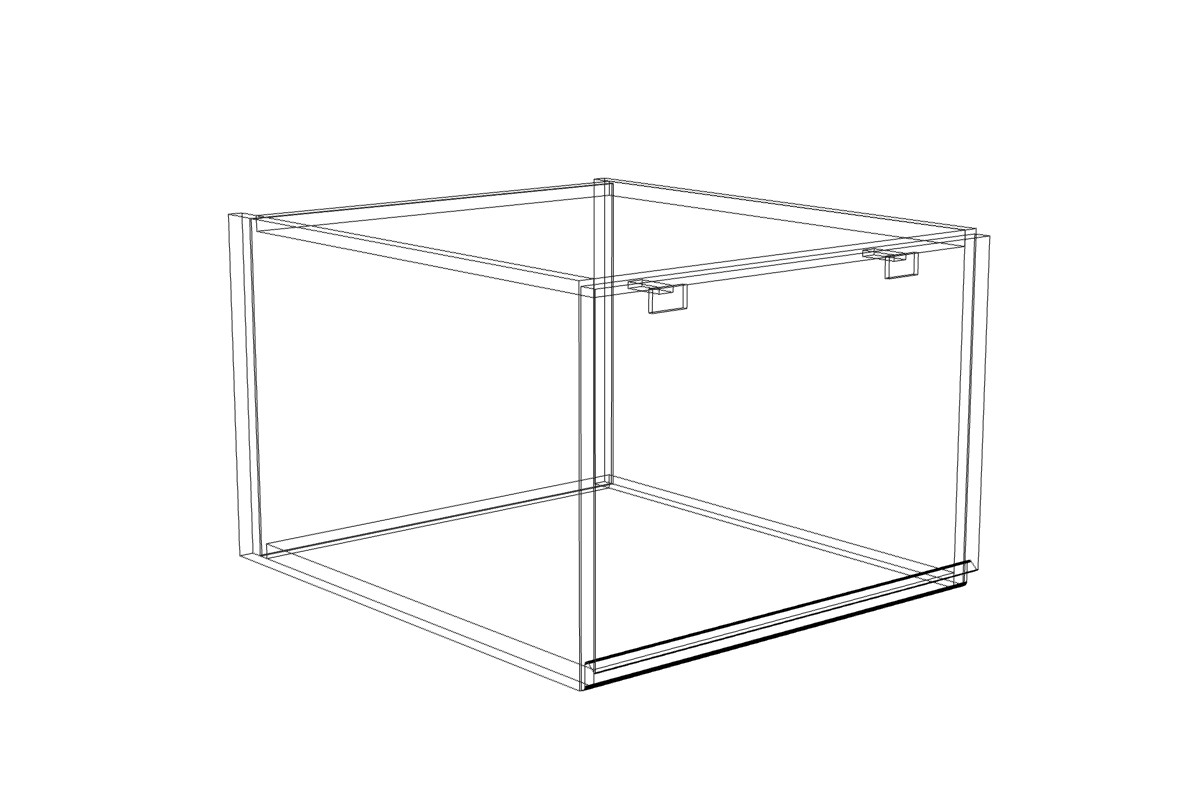 Závěsná skříňka Lamja WO5/36 HKXS s písty Aventos Lamja WO 5/36 HKXS - szkic Skříňky 