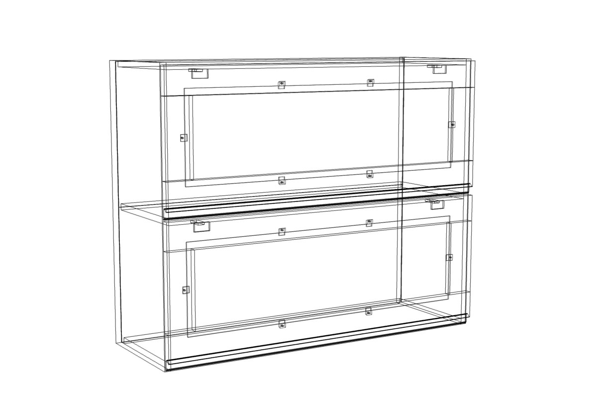 Lamja WOW 9/72 HKXS - závesná skrinka s piestami Aventos Lamja WOW 9/72 HKXS - szkic Skrinky