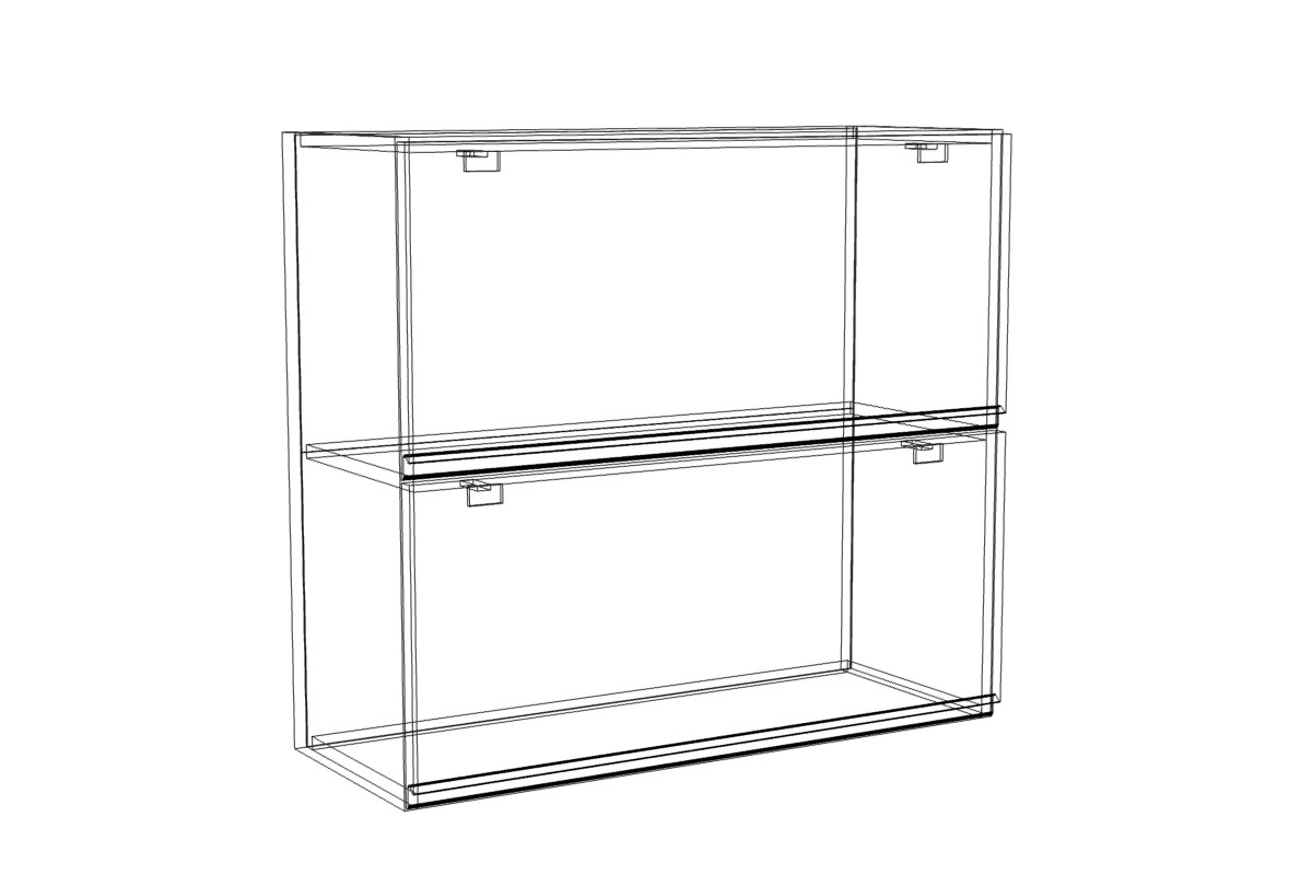 Závěsná skříňka Lamja WPO8/72 HKXS s písty Aventos  Lamja WPO 8/72 HKXS - szkic Skříňky