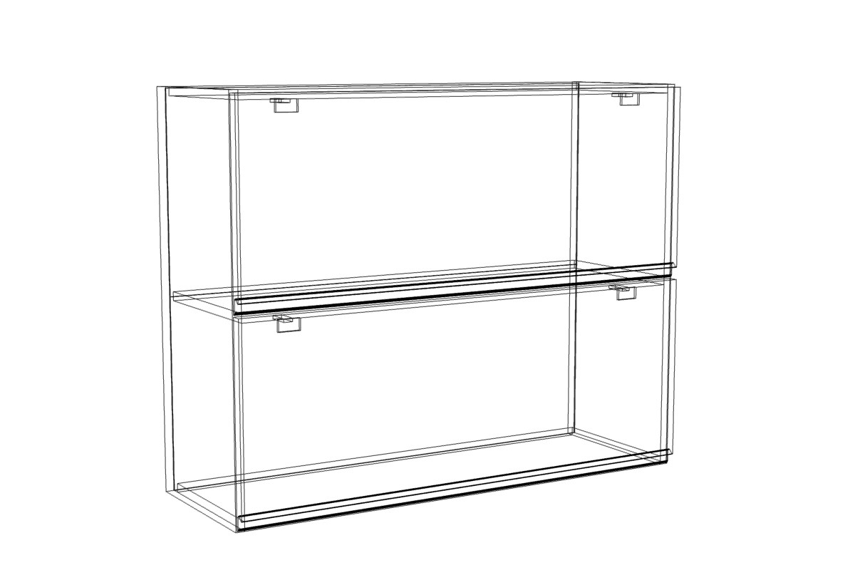 Lamja WPO 9/72 HKXS - závesná skrinka s piestami Aventos (72) Lamja WPO 9/72 HKXS - szkic Skrinky