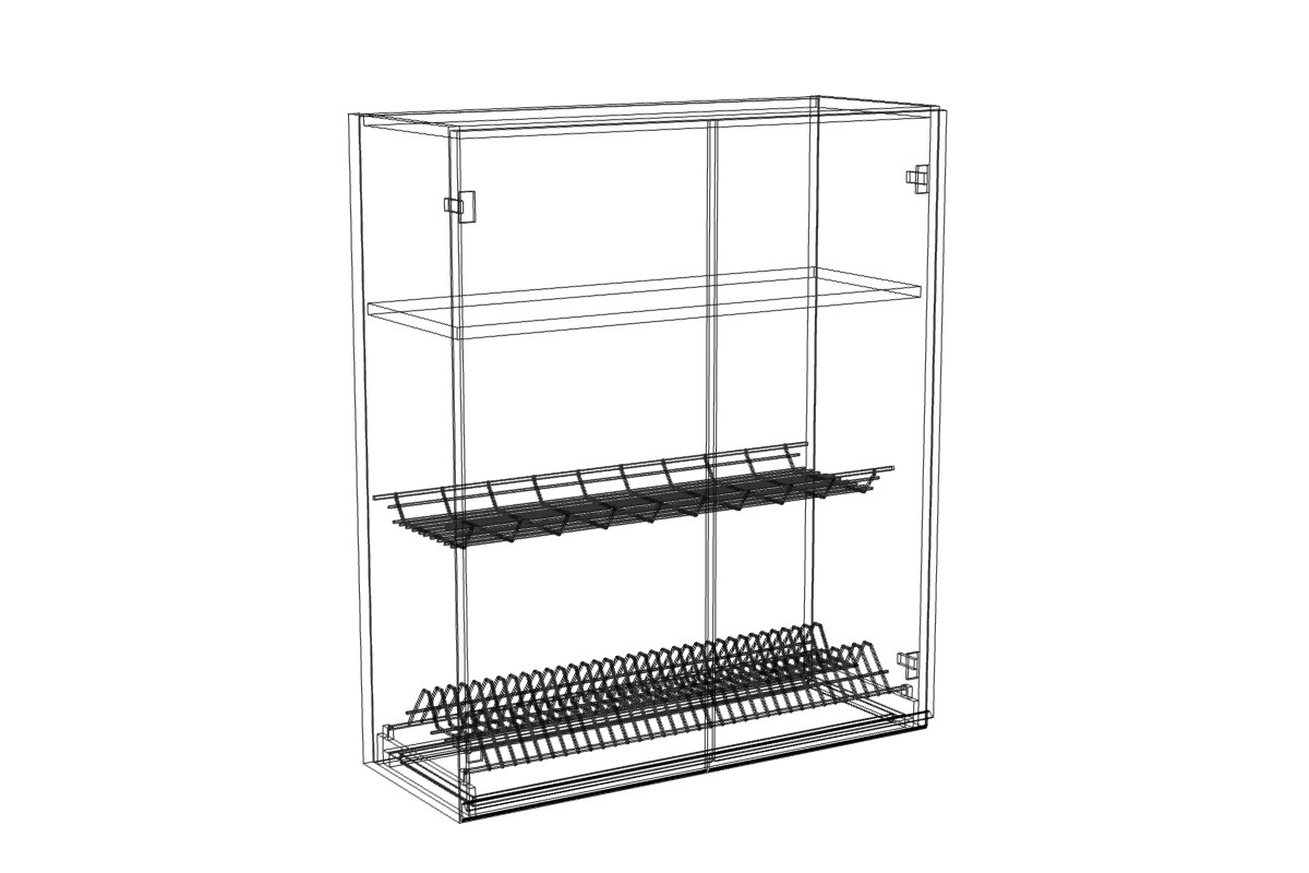 Lamja WS 8/94 - závesná skrinka s odkvapkávačom na riad (94) Lamja WS 8/94 - szkic Skrinky 