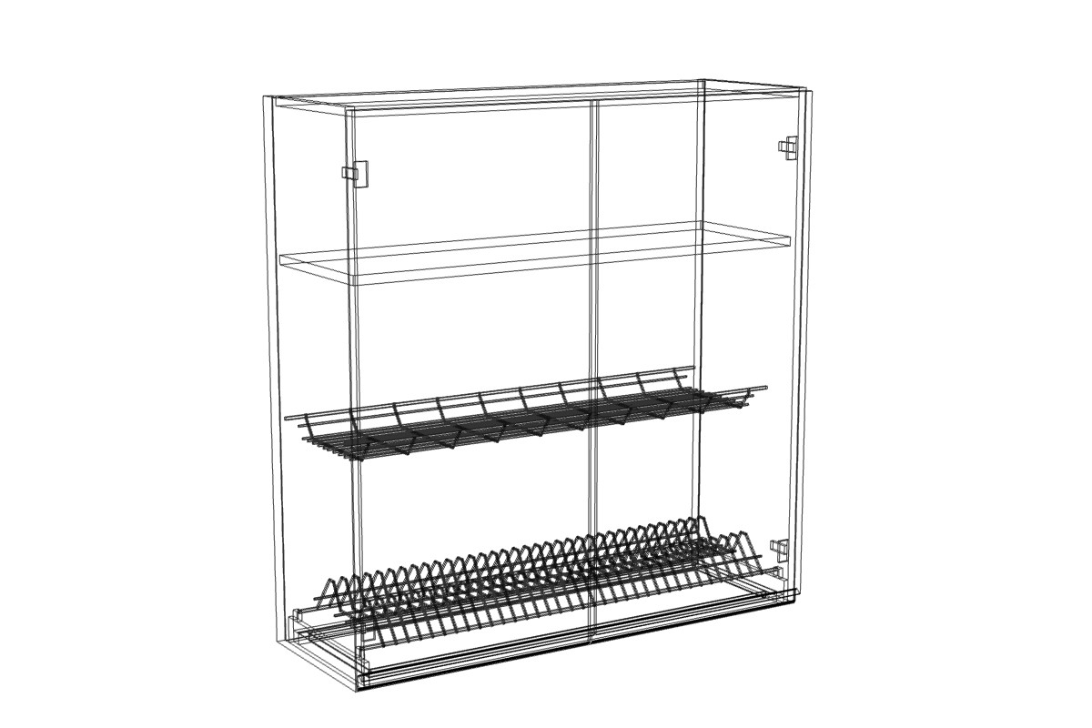 Závěsná skříňka na sušení nádobí Lamja WS9/94 dvoudveřová Lamja WS 9/94 - szkic Skříňky 