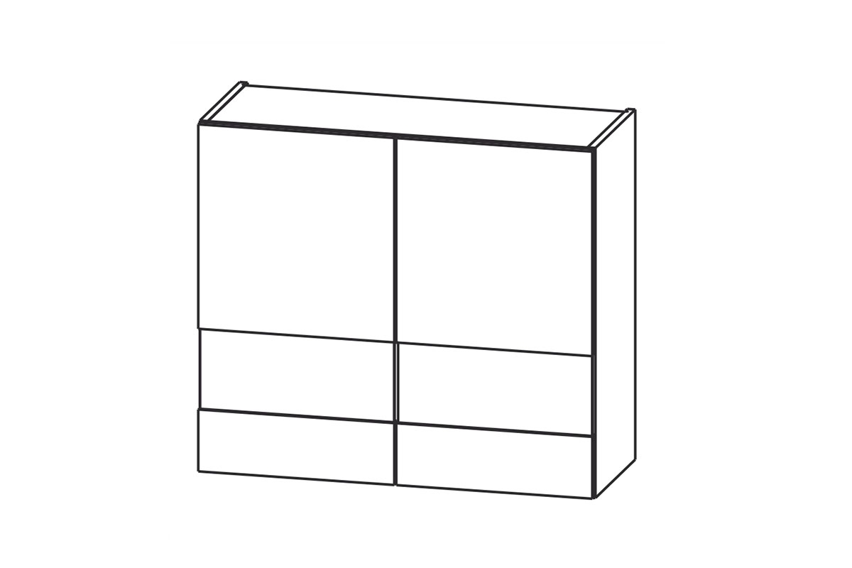 Závěsná kuchyňská skříňka s prosklením KAM SET WW80.1/71 Skříňka kuchyňská závěsná z przeszkleniem KAM SET WW80.1/71