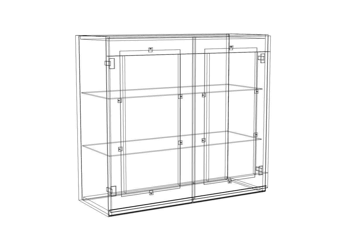Závěsná vitrína Lamja WW8/72 2D dvoudveřová Lamja WW 8/72 - szkic Skříňky 