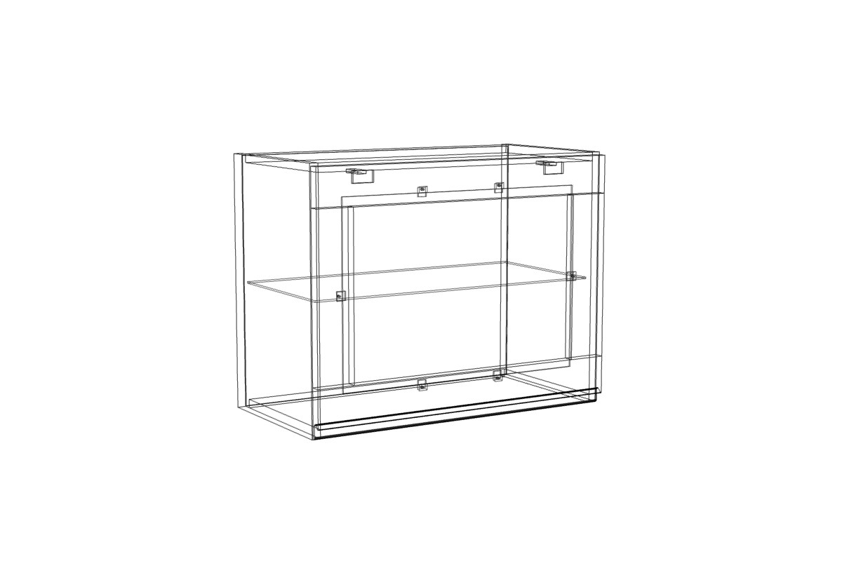 Závěsná vitrína Lamja WWO6/47 HKXS s písty Aventos WWO 6/47 HKXS - szkic Skříňky 