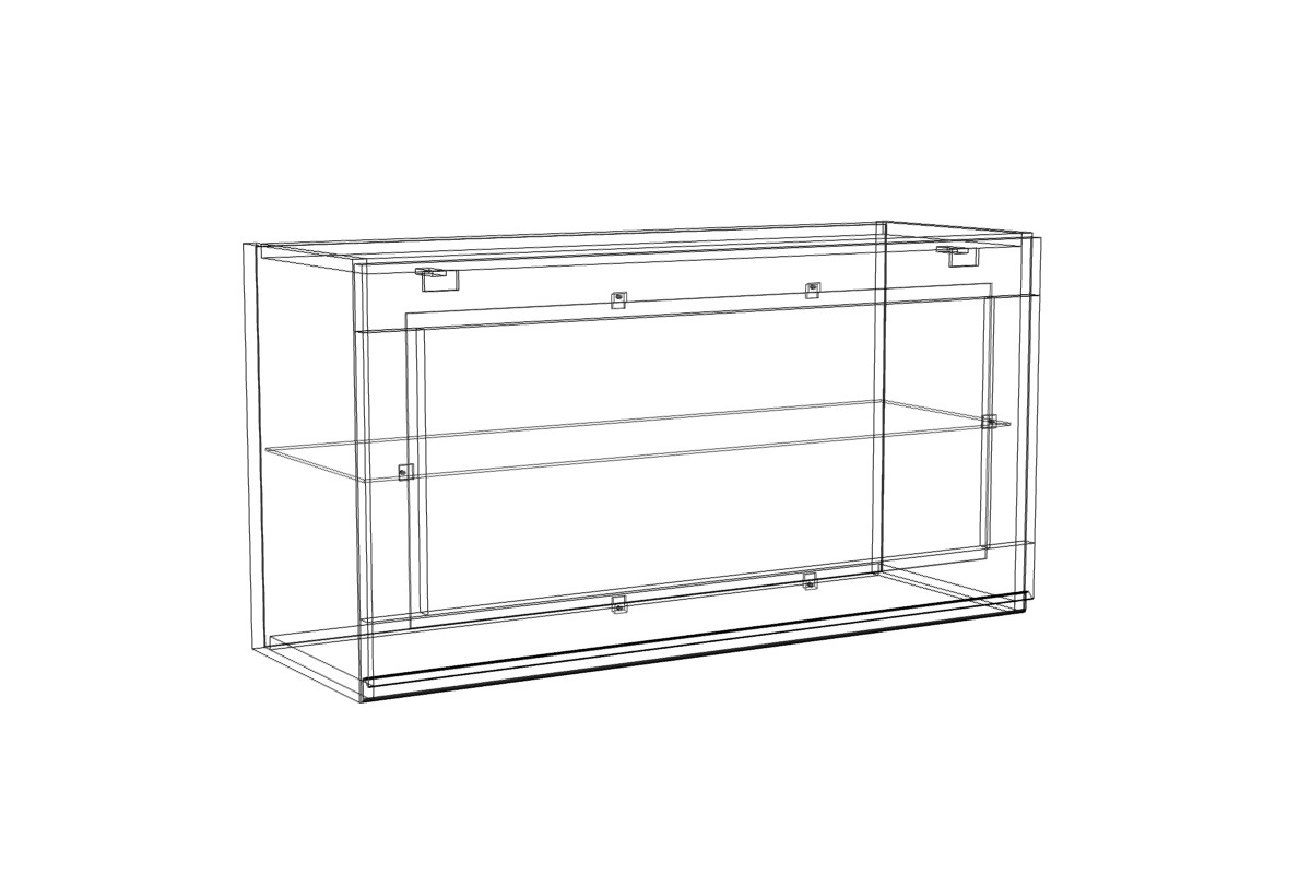 Závěsná vitrína Lamja WWO9/47 HKXS s písty Aventos Lamja WWO 9/47 HKXS - szkic Skříňky