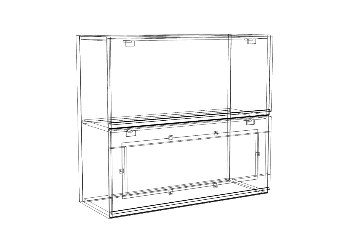 Závěsná vitrína Lamja WWPO8/72 HKXS s písty Aventos Lamja WWPO 8/72 HKXS - szkic Skříňky 