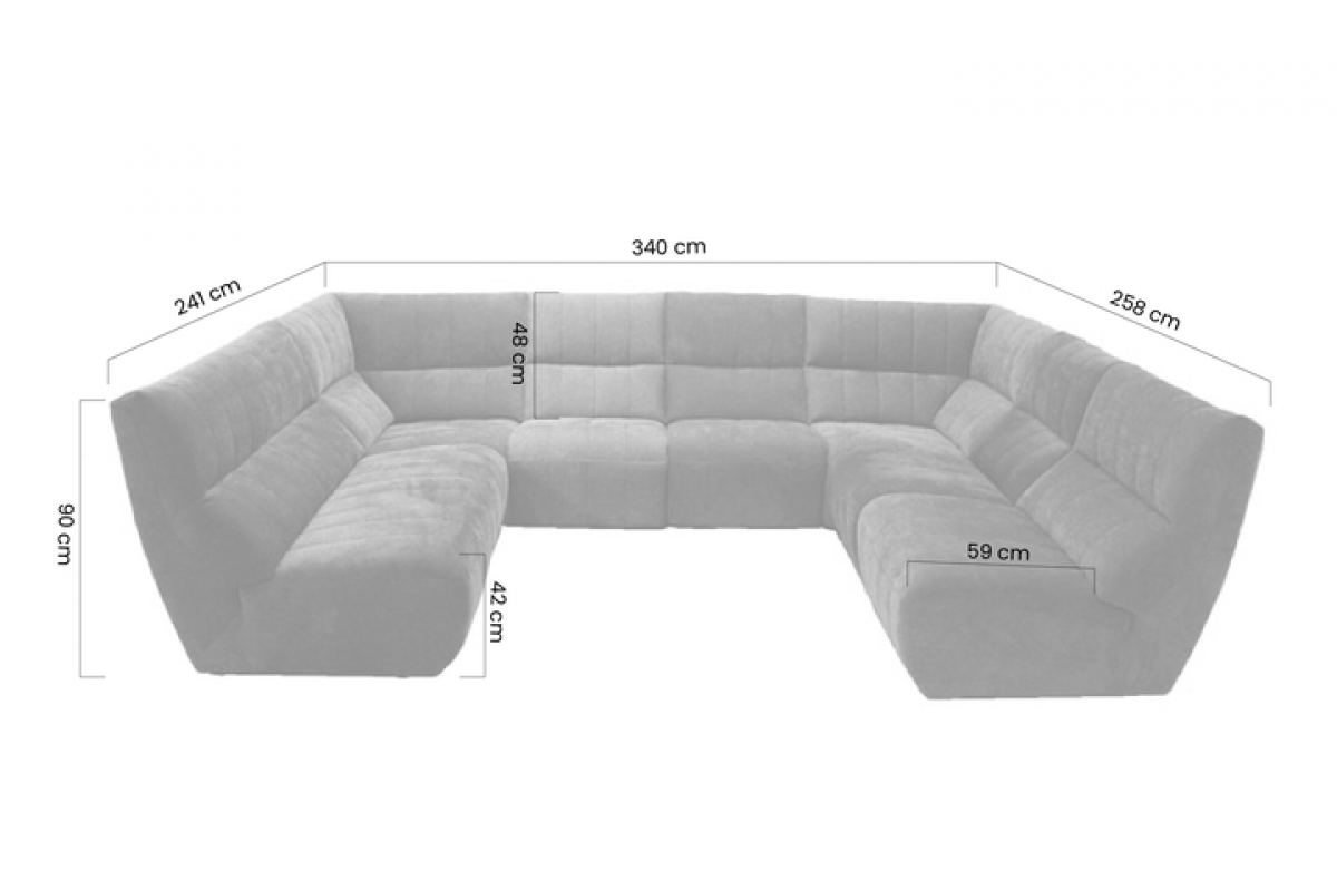 Rohová sedacia súprava modulový U Camaro s elektrickou funkciou relax Rohová sedacia súprava modulowy U Camaro z elektryczna funkcja relaks