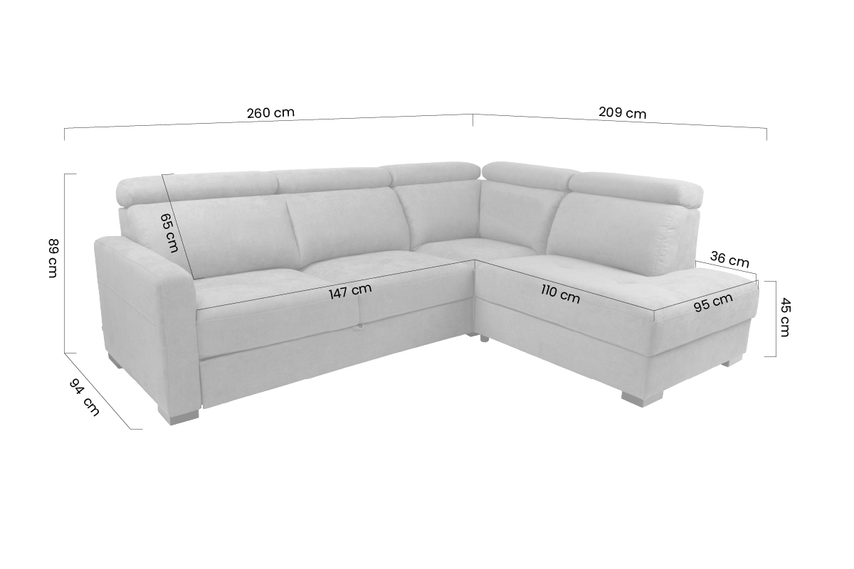 Rozkladacia rohová sedačka Ergo pravá - šedý zamat Aston 16 / nožičky venge Rohová sedacia súprava pravá strana s funkciou spánku Ergo - šedý aston KR10421 / Nohy Venge 