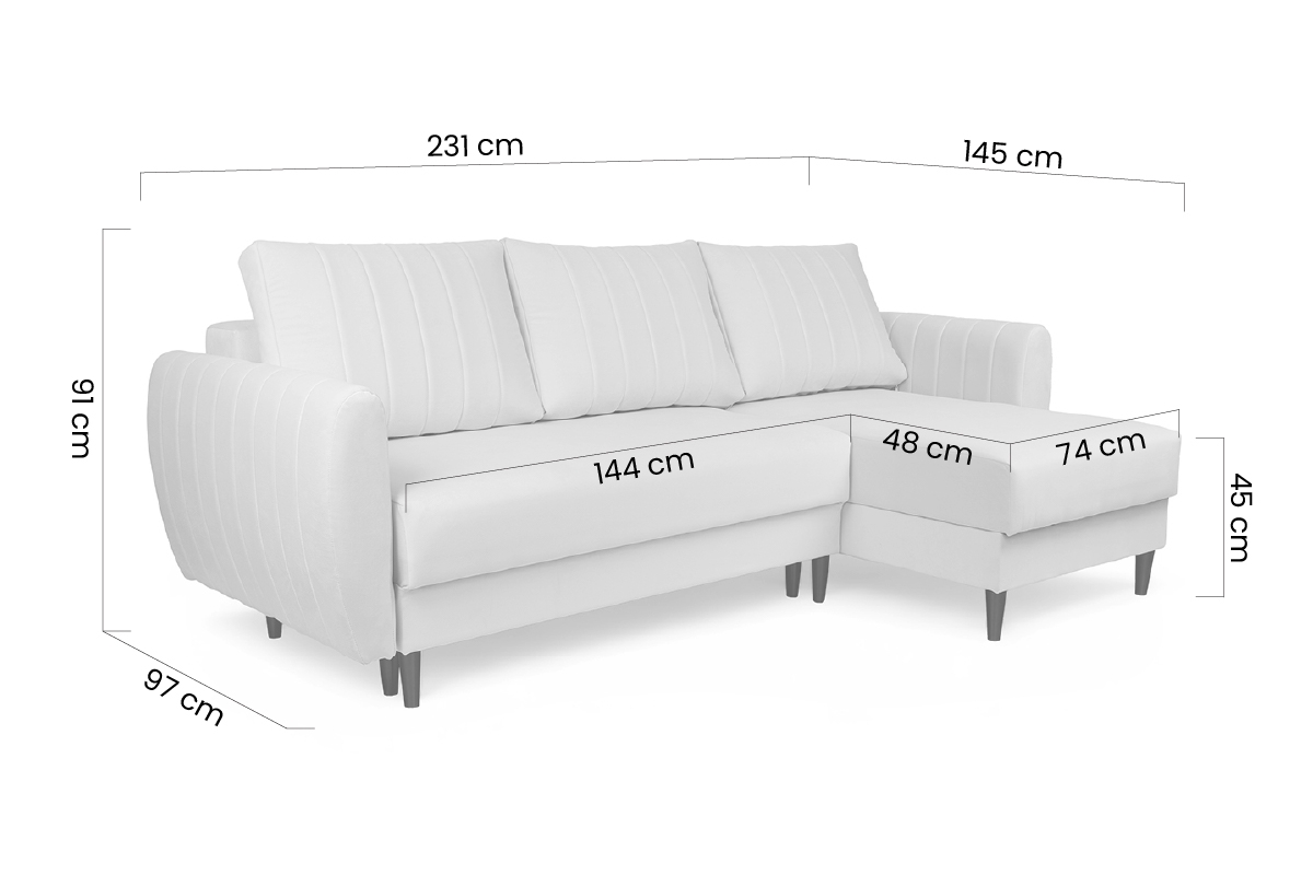 Rozkládací rohová sedací souprava Nefios s úložným prostorem Rohová sedací souprava rozkládací s úložným prostorem Nefios 