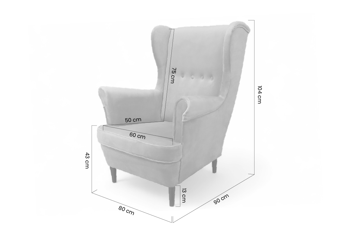 Křeslo ušák Vilano s podnožkou Křeslo Ušák Vilano