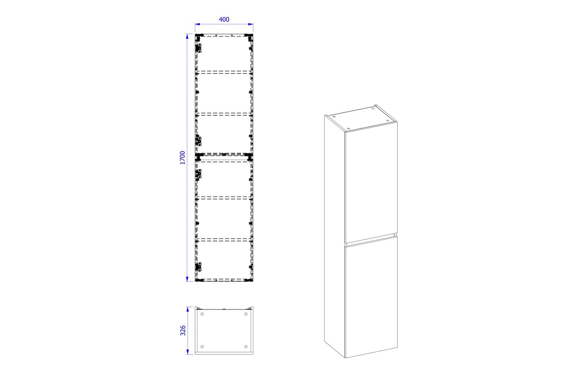 Vysoká koupelnová skříňka Monako Grey Oak 800 - diamantově šedá / dub Hamilton Skříňka vysoká do koupelny Monako Grey Oak 800 - Diamantový šedý / dub Hamilton