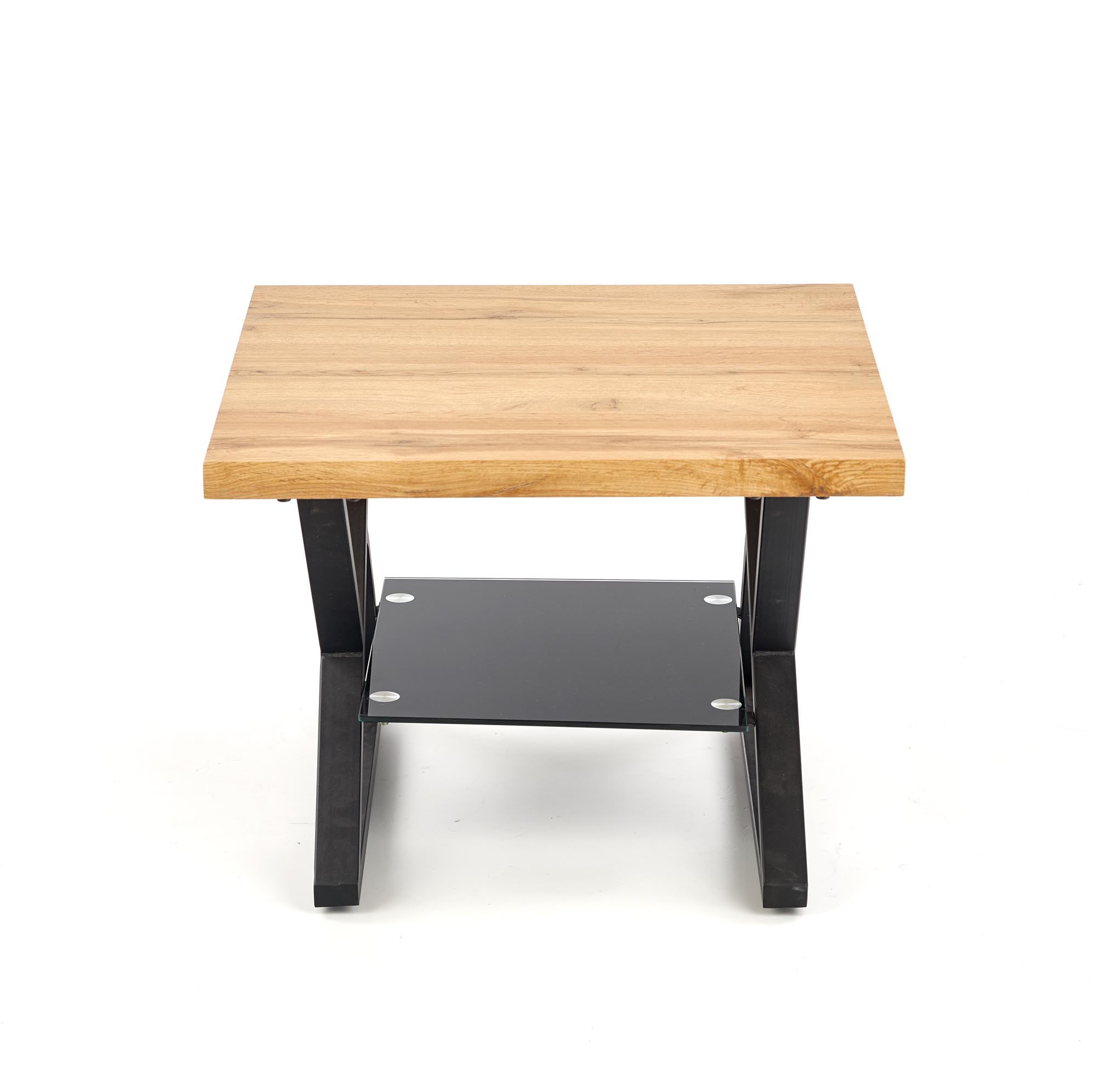 XENA KWADRAT dohányzóasztal - fekete / natúr xena Čtverec Konferenční stolek Fekete / přírodní